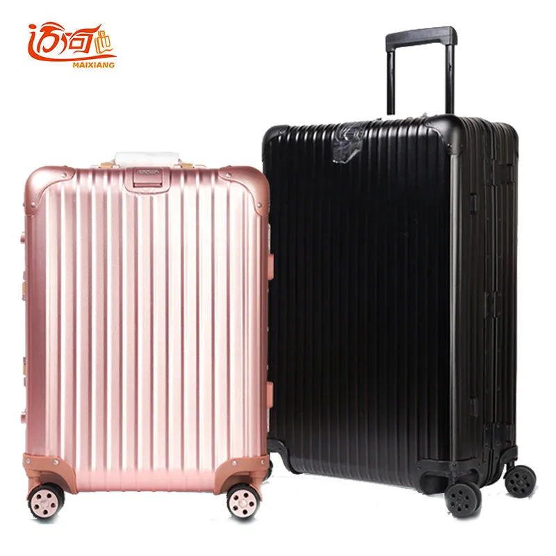 100% Full Aluminum Magnesium Alloy Trolley Luggage With Logo,Matte Suitcases,Rivet Reinforced