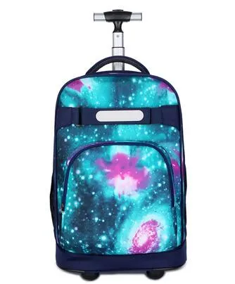 18 Inch Travel Rolling Backpacks Bag Children Wheeled Bag Kids School Backpack Wheels Travel