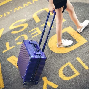 18 Inch Trolley Alluminio Maleta De Cabina Busy Board Aluminium Rolling Luggage Aluminium Suitcases