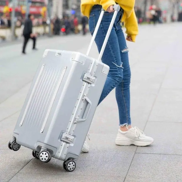 20''24''26''29'' Aluminum Frame Carry On Luggage Mala De Viagem Tsa Suitcases On Wheels Maleta