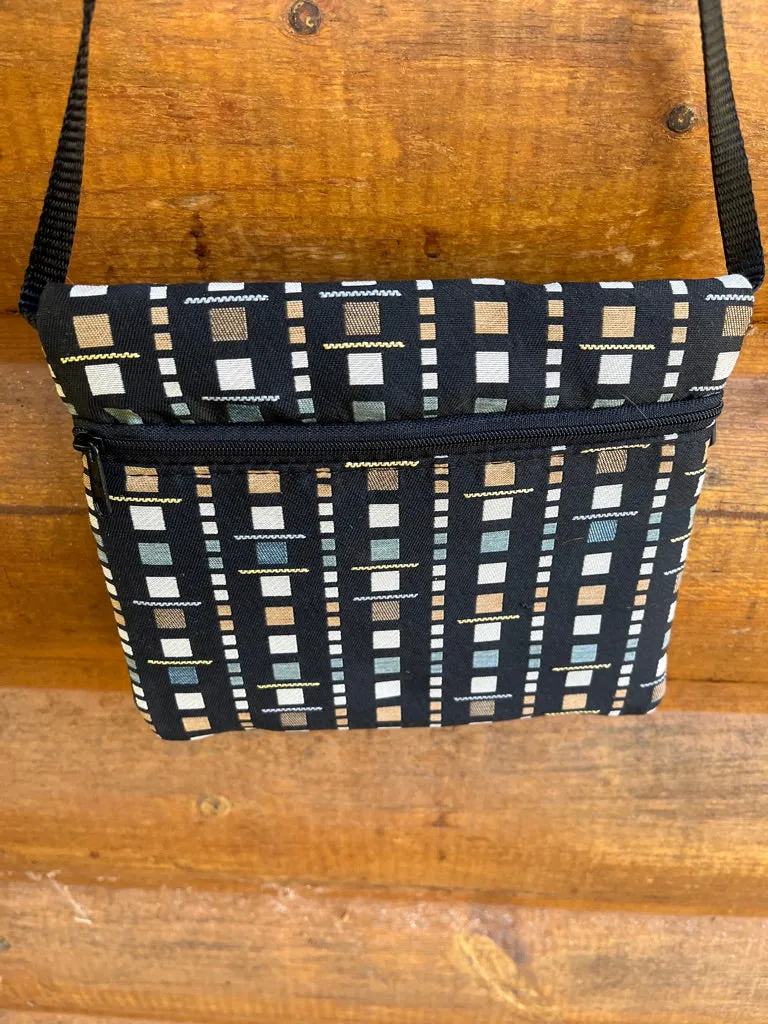 3 Zip Bag Black- Geometric Home Decor fabric