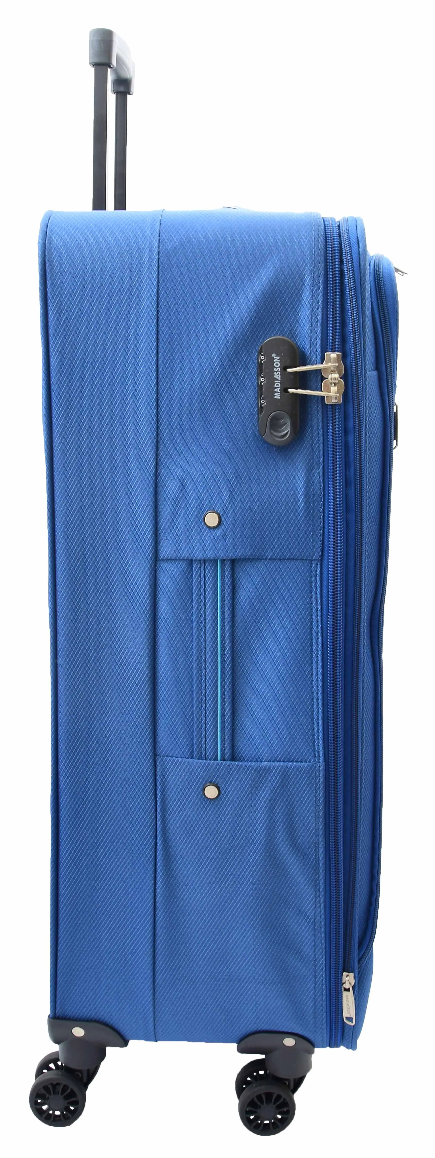 4 Wheel Suitcases Lightweight Soft Luggage Expandable Digit Lock Travel Bags Floaty Blue