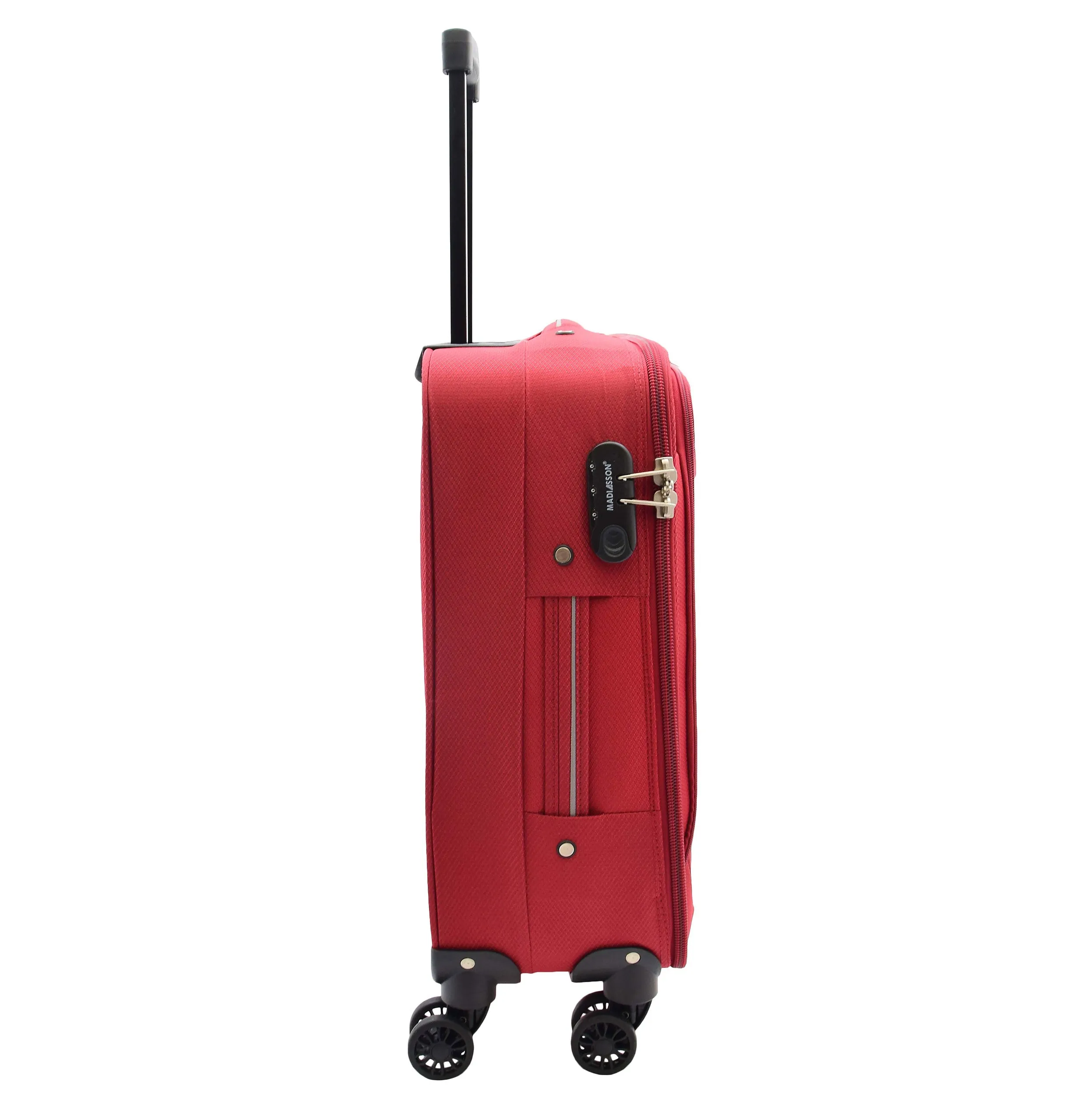 4 Wheel Suitcases Lightweight Soft Luggage Expandable Digit Lock Travel Bags Floaty Red