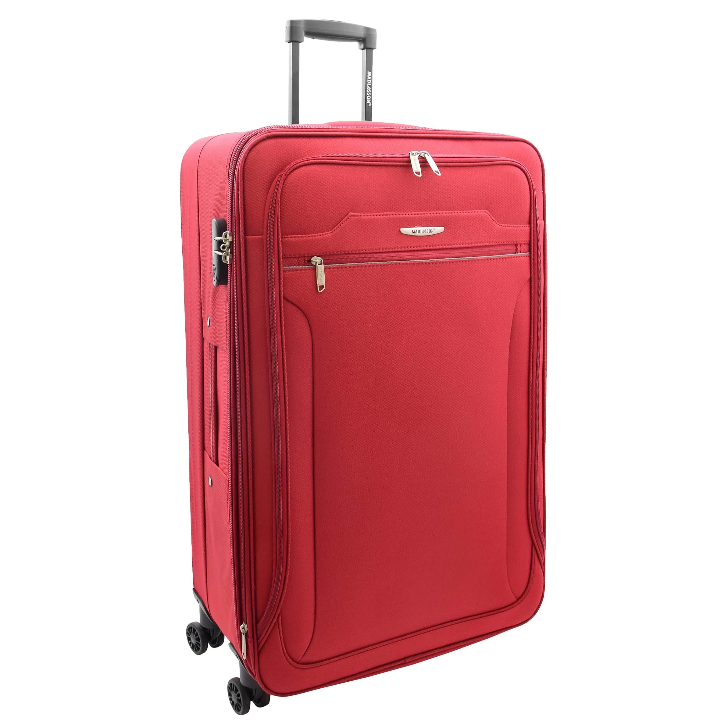 4 Wheel Suitcases Lightweight Soft Luggage Expandable Digit Lock Travel Bags Floaty Red