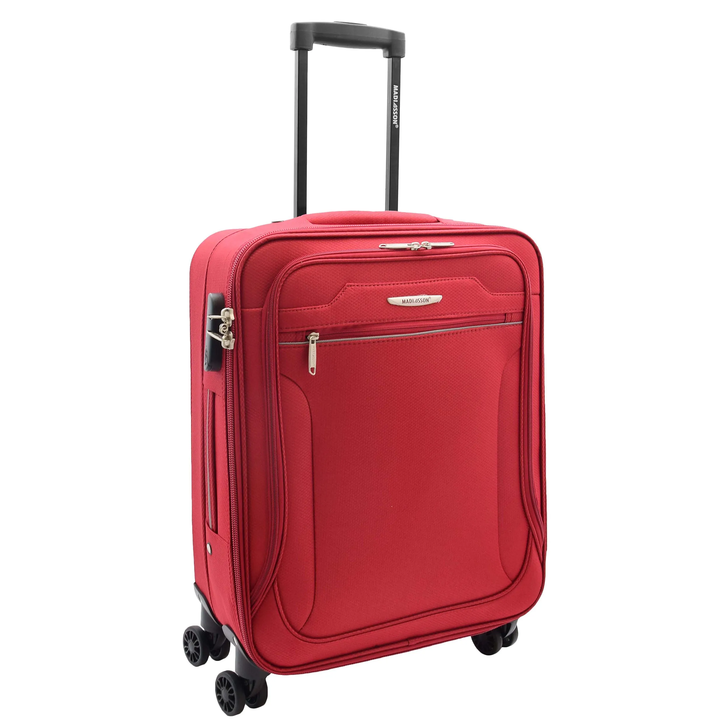 4 Wheel Suitcases Lightweight Soft Luggage Expandable Digit Lock Travel Bags Floaty Red