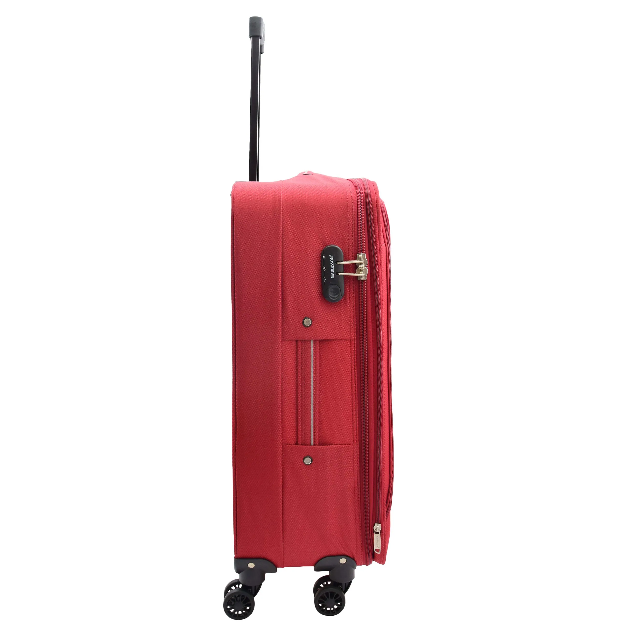 4 Wheel Suitcases Lightweight Soft Luggage Expandable Digit Lock Travel Bags Floaty Red