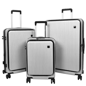 8 Wheel Luggage Expandable ABS Hard side TSA Lock Suitcases Travel Bags Voyager Silver