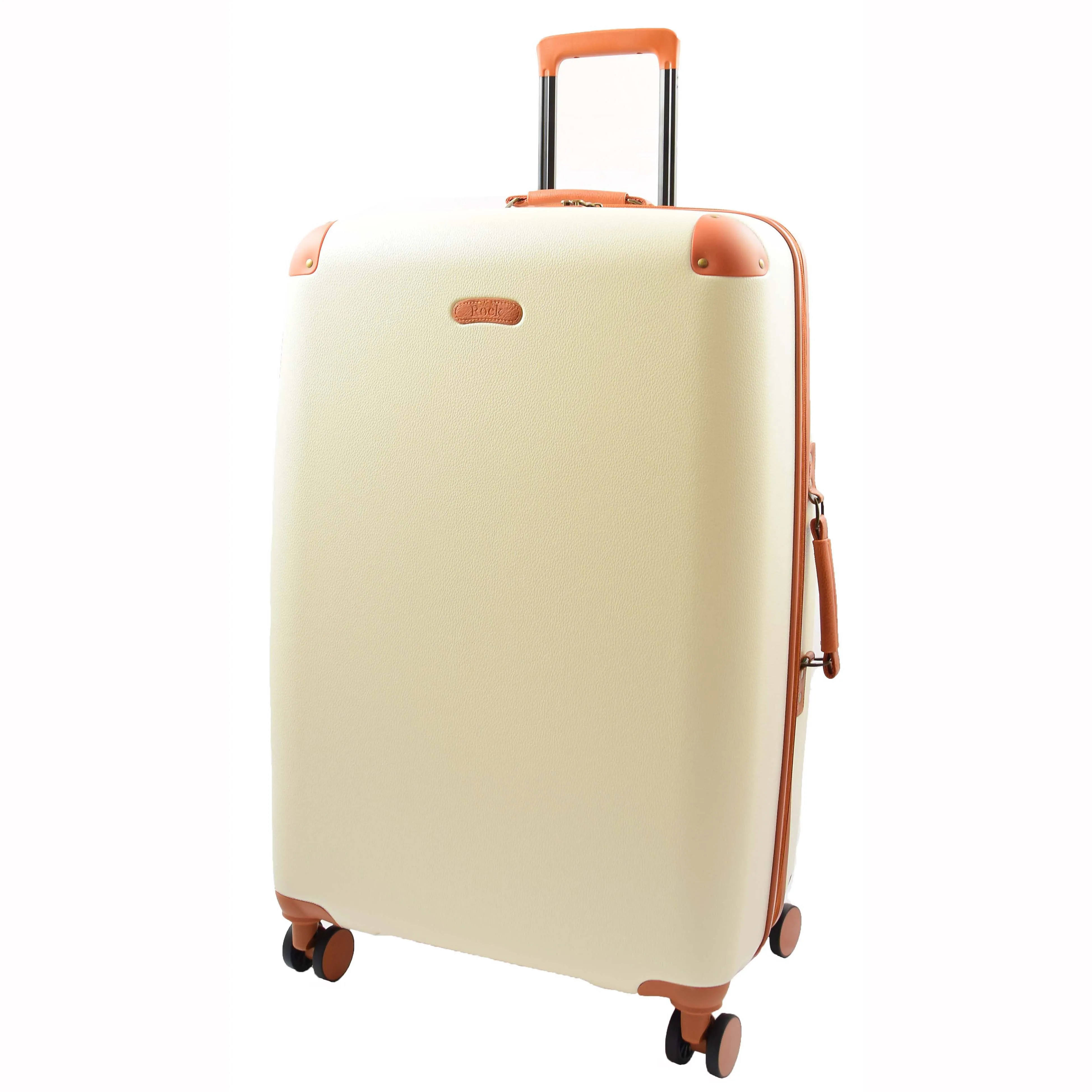 8 Wheeled Luggage Spinner Expandable PC ABS Milan Cream