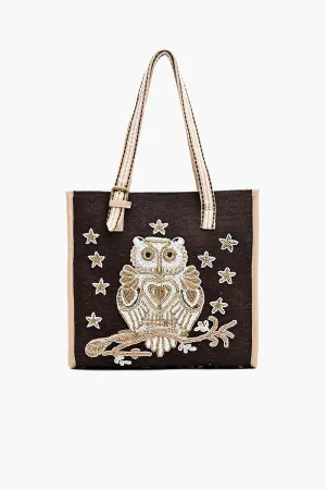 Adorable Creature Tote Beaded Tote-Owl the Twilight Guardian