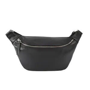 ANN KURZ Fanny pack bag black silver women