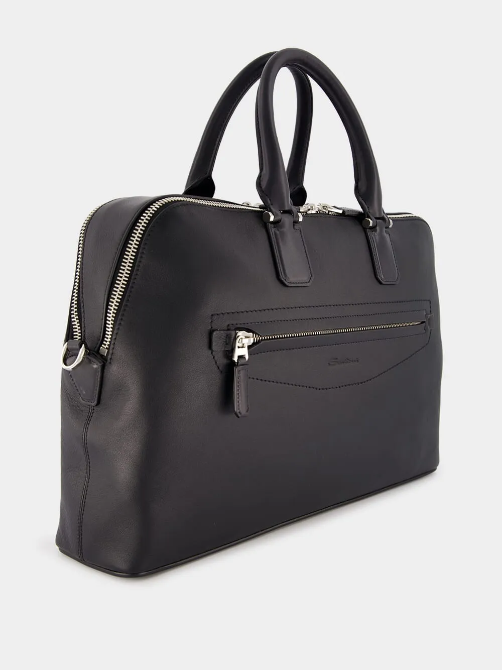 Black Leather Laptop Bag