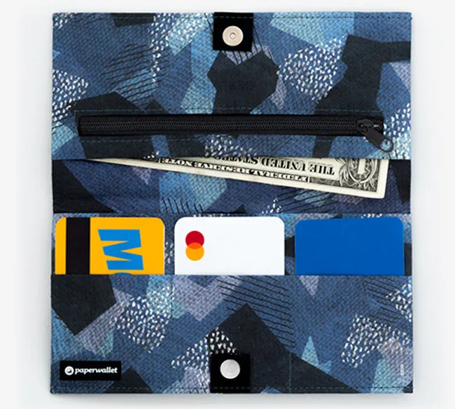 Blue Camo Clutch Wallet | RFID Protection