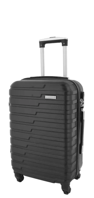 Cabin Size 4 Wheel Suitcase ABS Lightweight Luggage Travel Bag Stargate Black