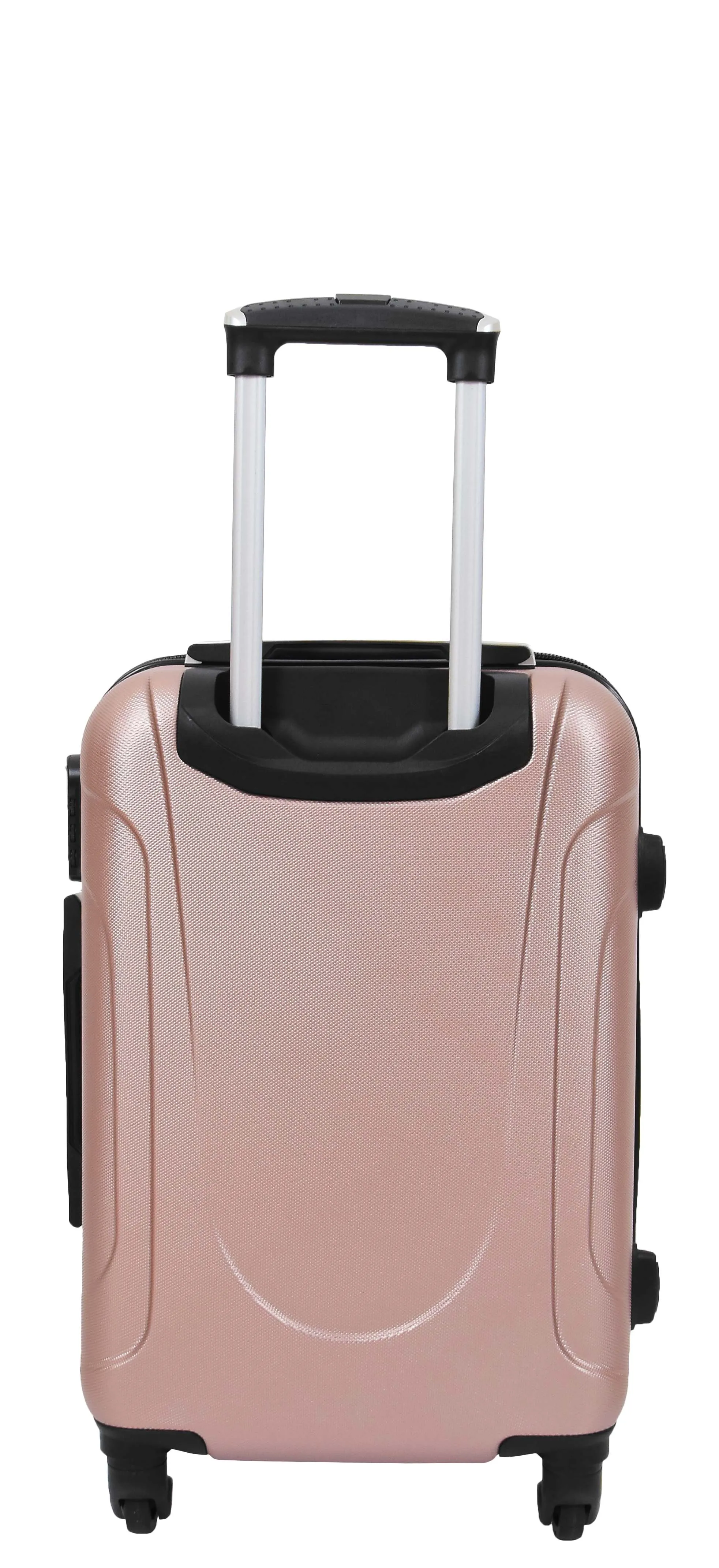 Cabin Size 4 Wheel Suitcase ABS Lightweight Luggage Travel Bag Stargate Rose Gold