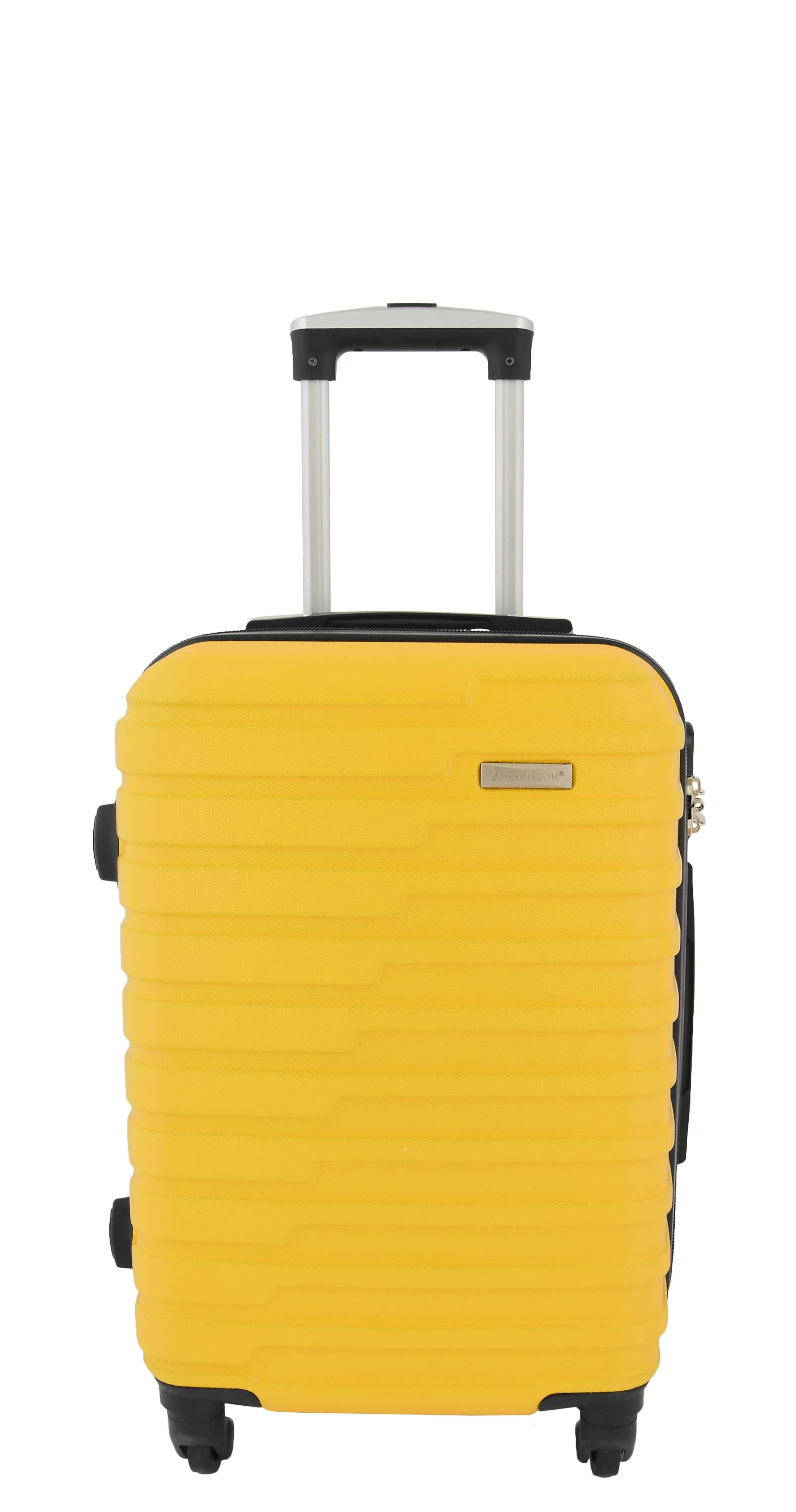 Cabin Size 4 Wheel Suitcase ABS Lightweight Luggage Travel Bag Stargate Yellow