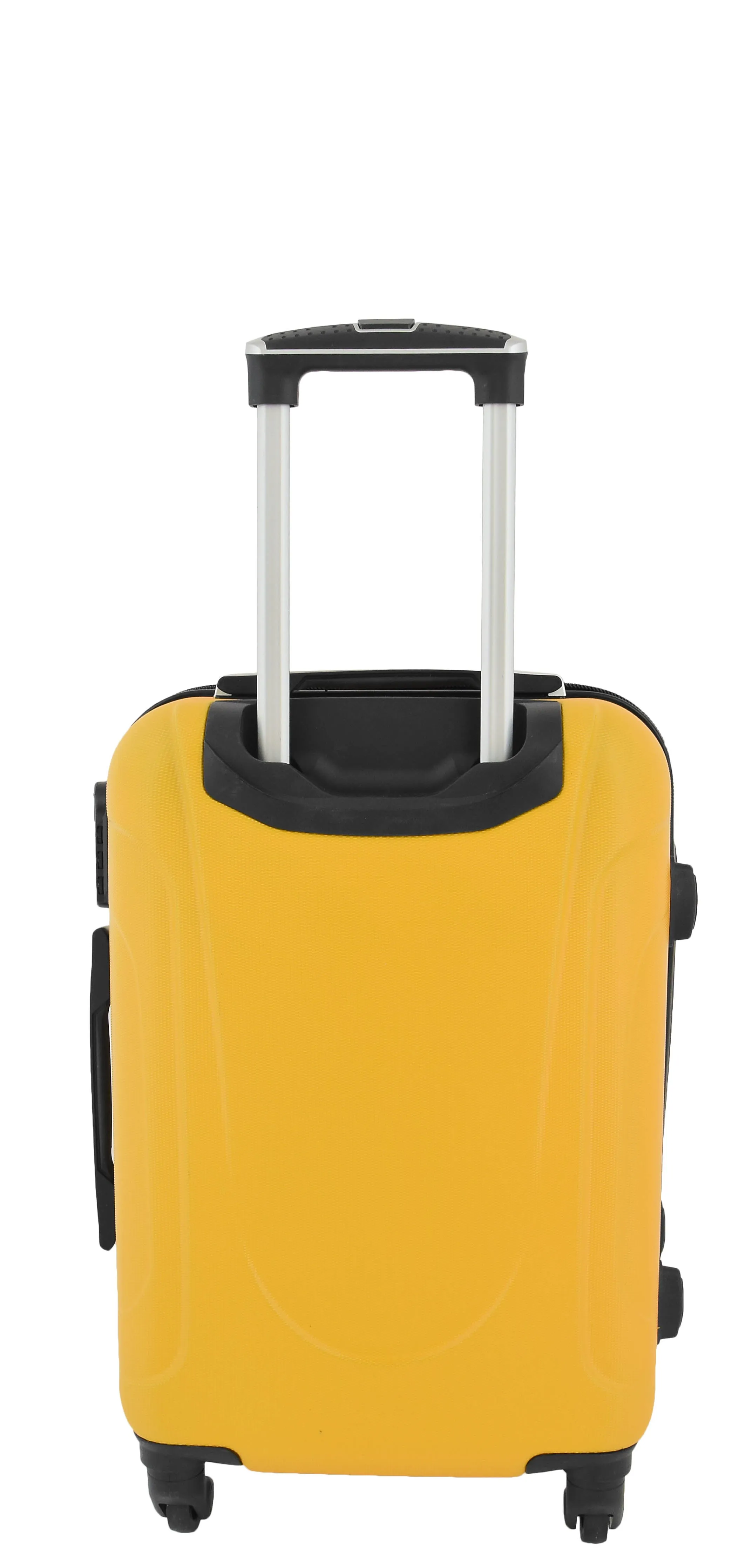 Cabin Size 4 Wheel Suitcase ABS Lightweight Luggage Travel Bag Stargate Yellow