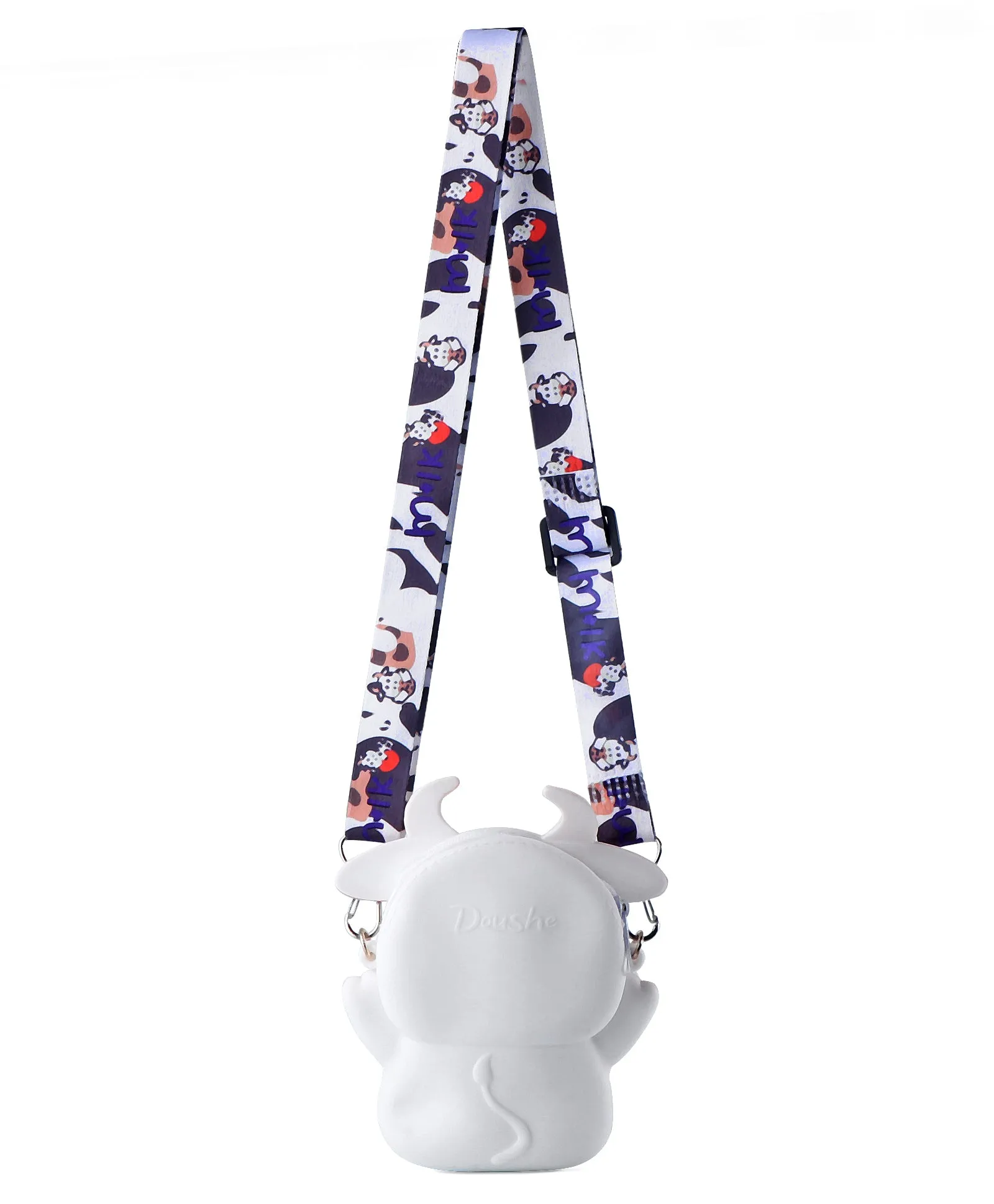 COW SILICON SLING BAG - WHITE & RED