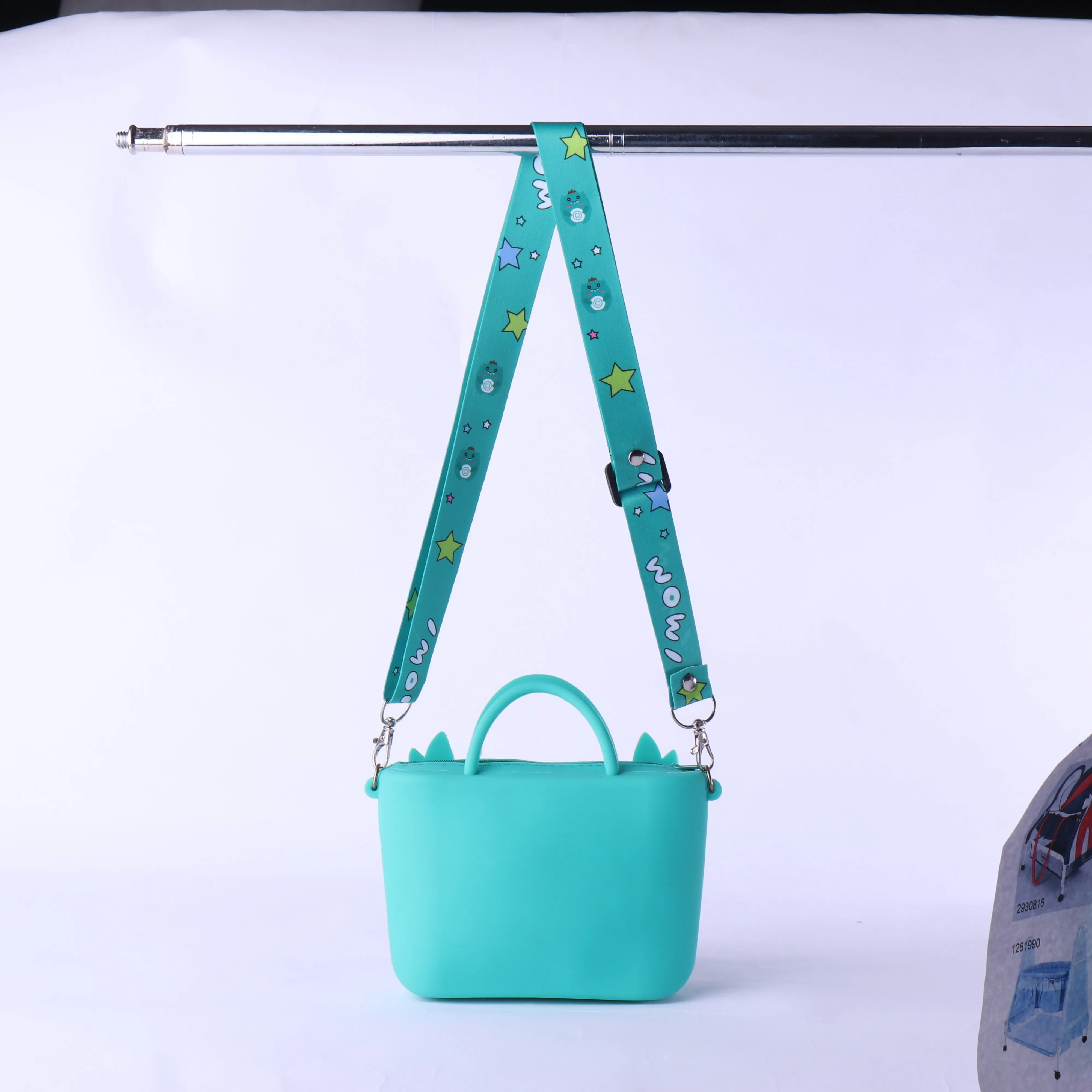 CUTE MONSTER BUCKET SILICON SLING BAG - GREEN