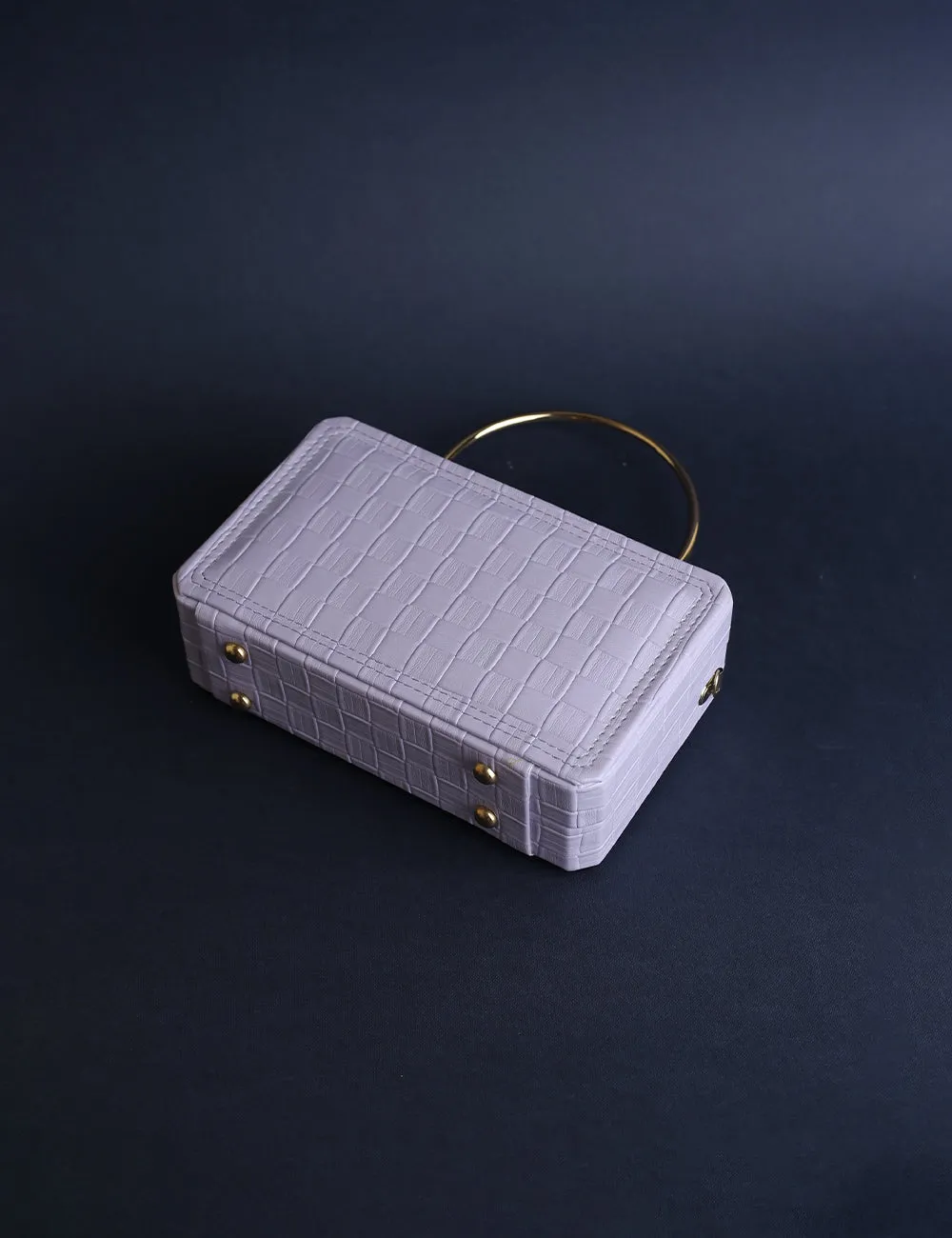 Elegant Croc-Embossed Clutch lavender