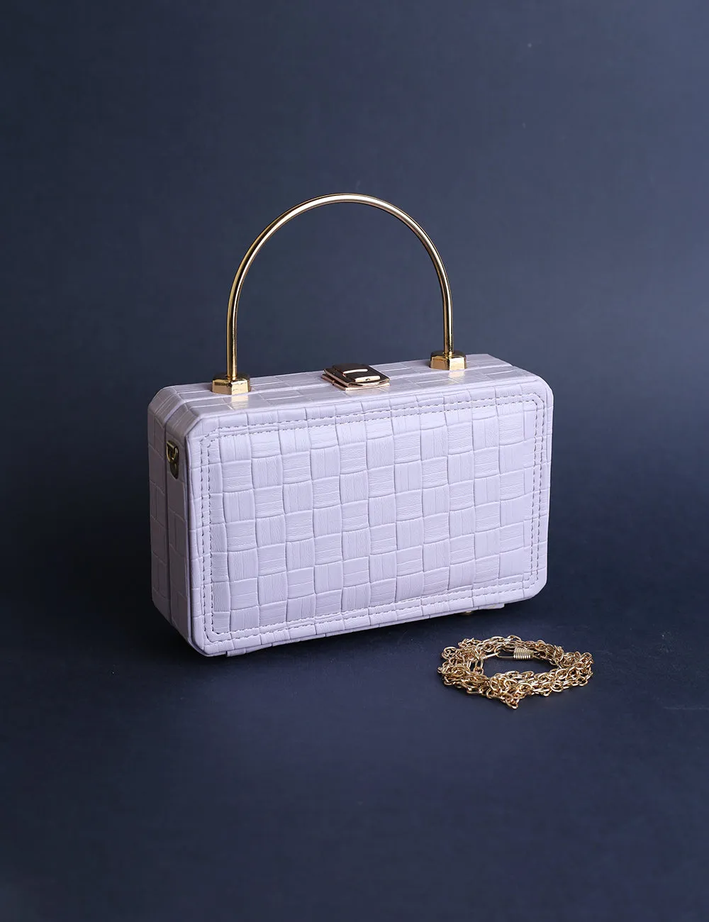 Elegant Croc-Embossed Clutch lavender