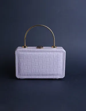 Elegant Croc-Embossed Clutch lavender