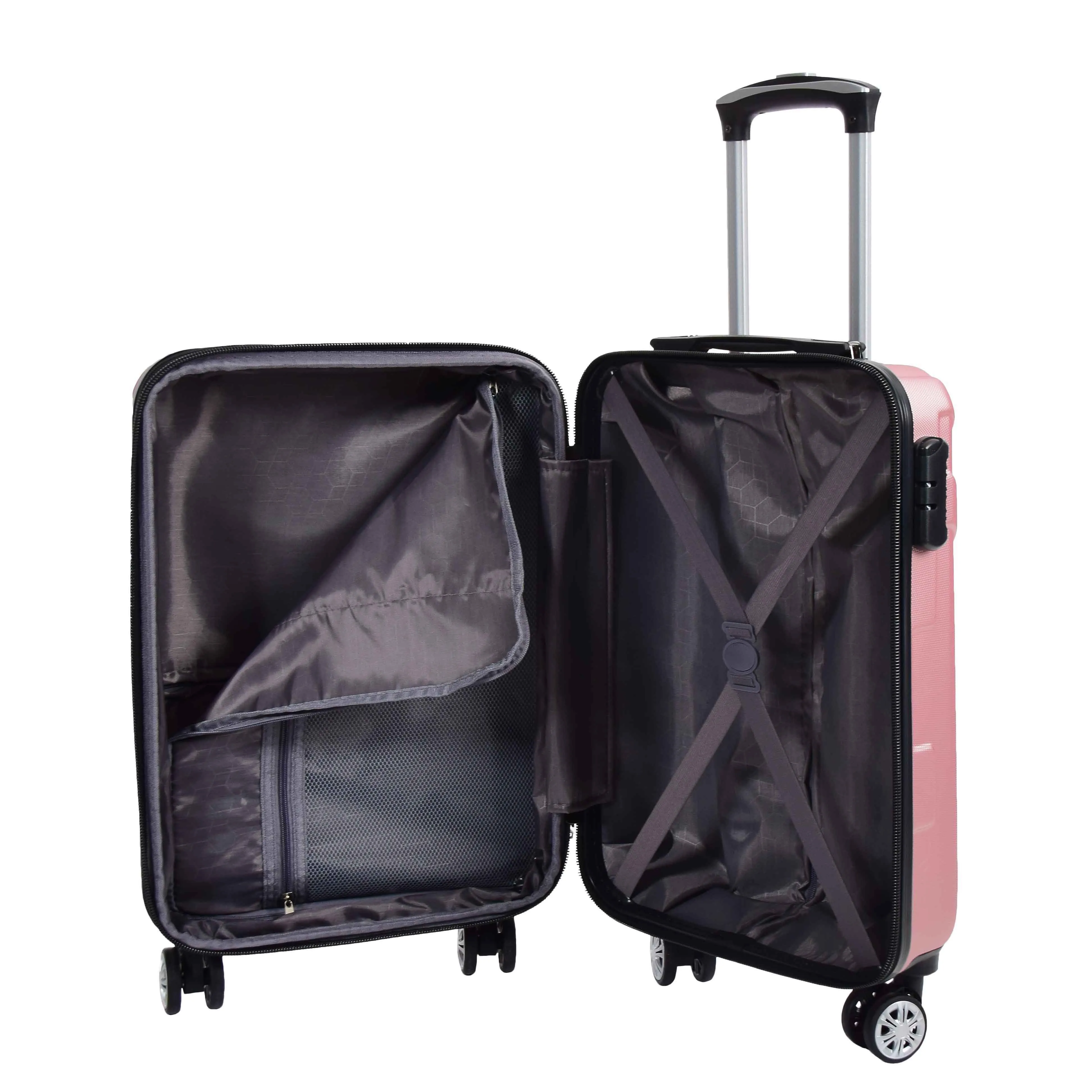 Expandable 4 Wheeled Cabin Hard Luggage Sydney Rose Gold