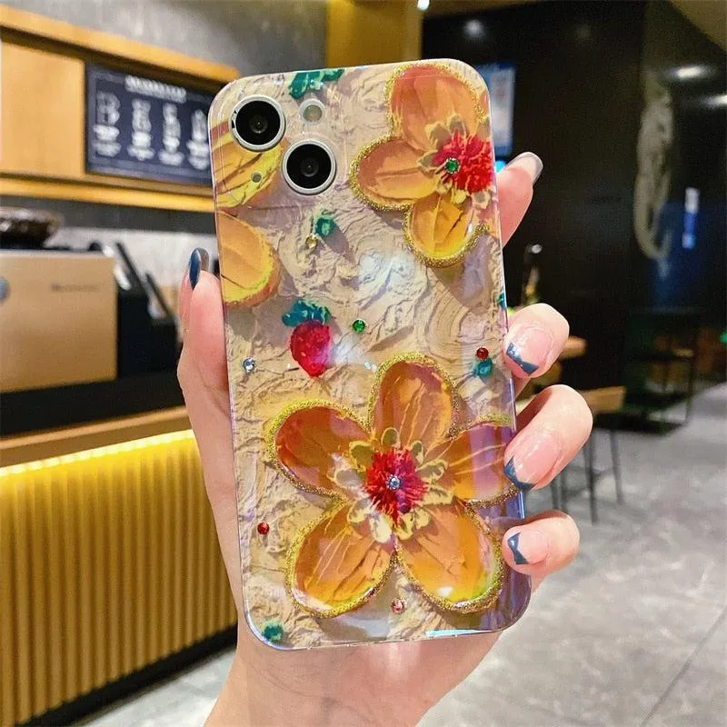 Floral Design Silicone Phone Case