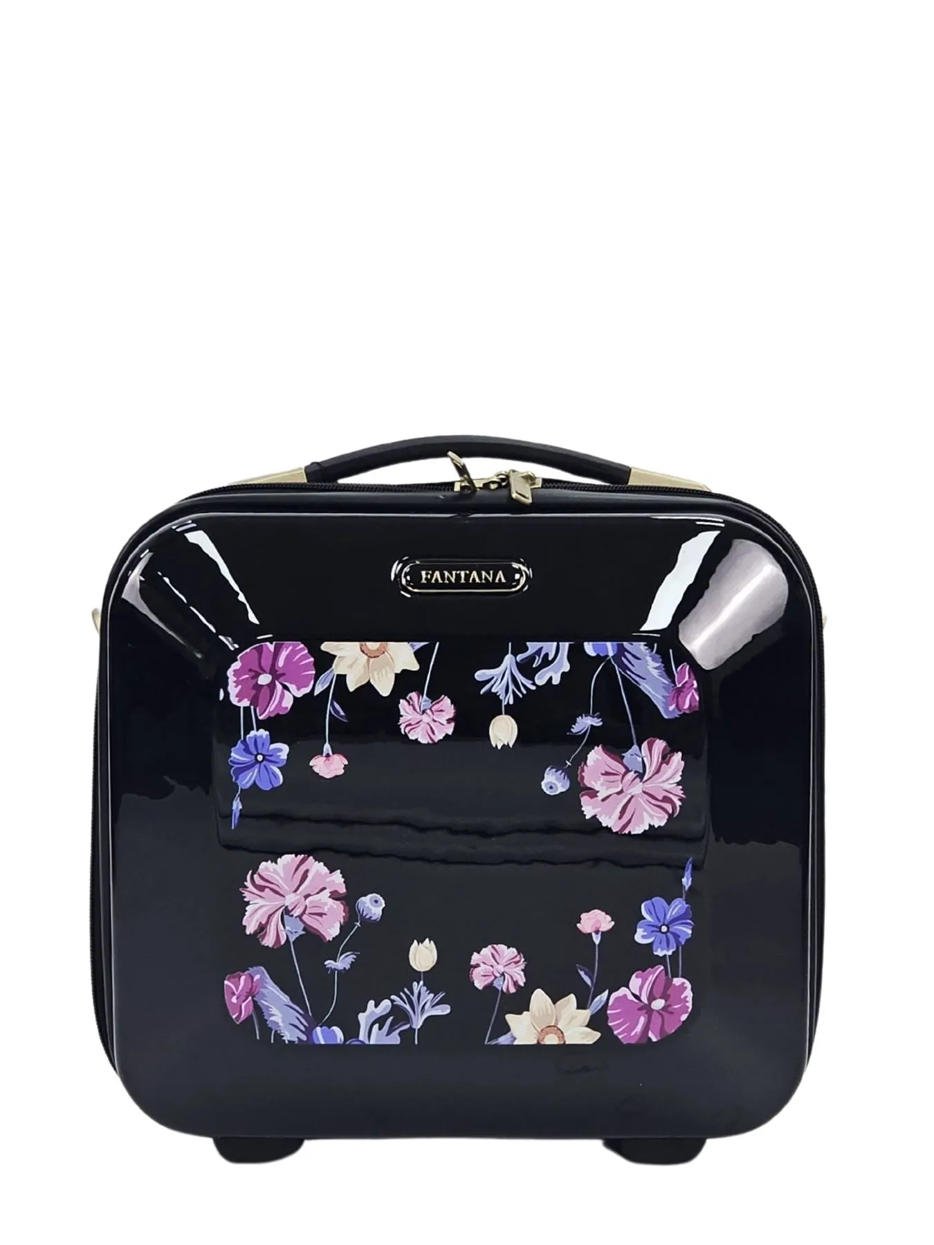 Floral Suitcase 4 Wheel Shiny Hard Case Shell Roller Wheels Cabin Small Medium Large Set Carry On Check In