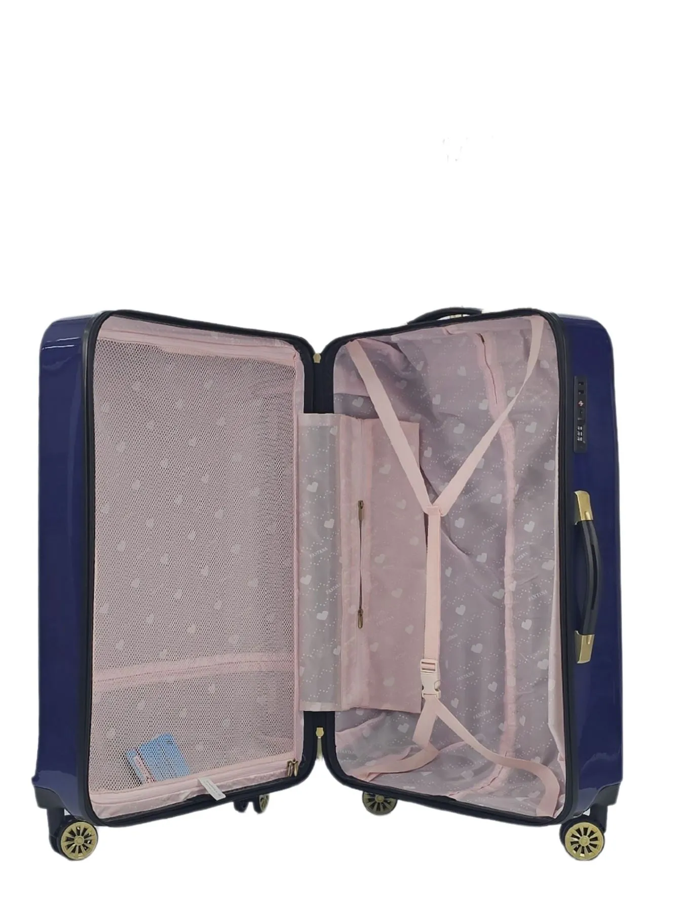 Floral Suitcase 4 Wheel Shiny Hard Case Shell Roller Wheels Cabin Small Medium Large Set Carry On Check In