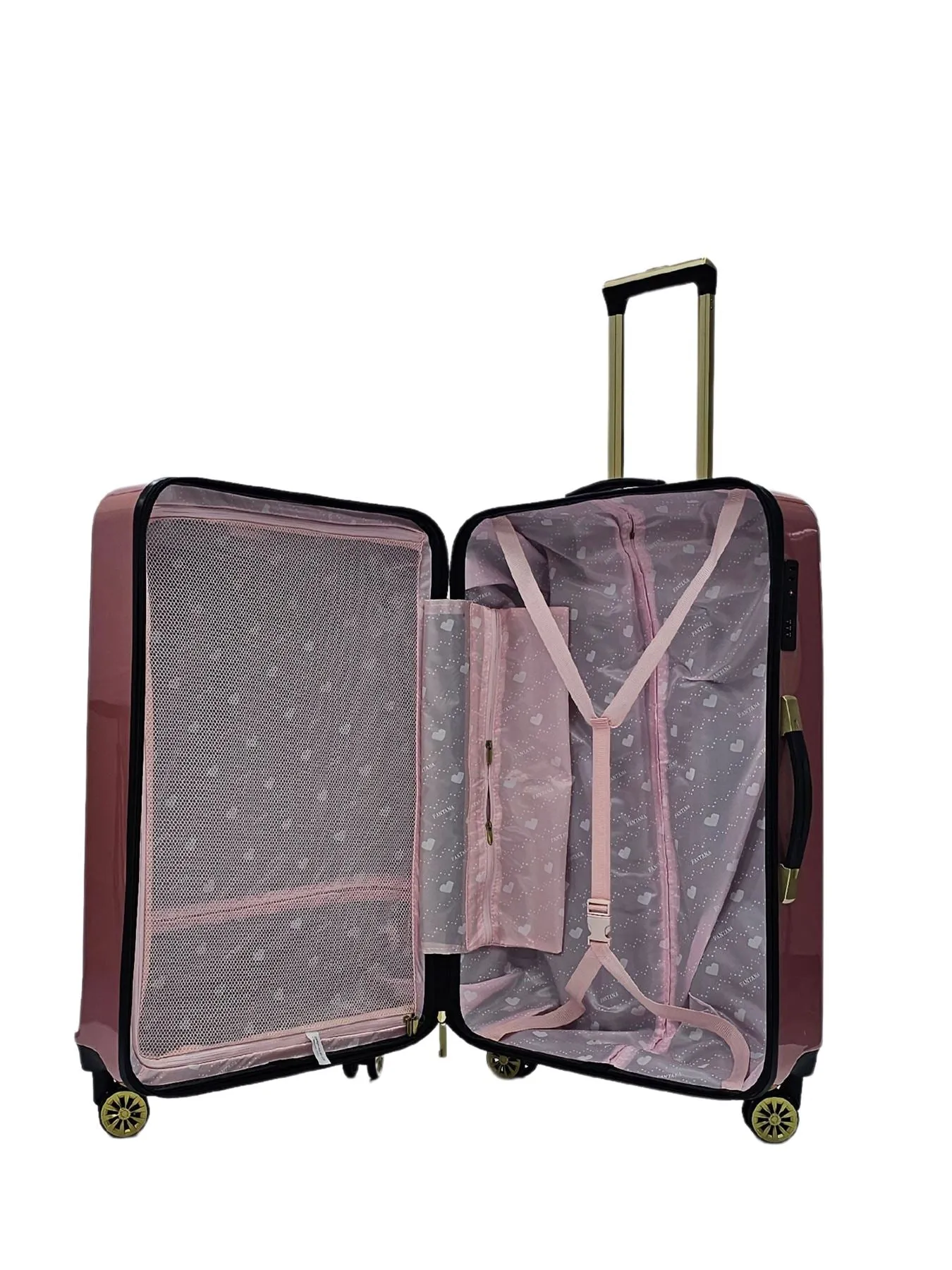 Floral Suitcase 4 Wheel Shiny Hard Case Shell Roller Wheels Cabin Small Medium Large Set Carry On Check In