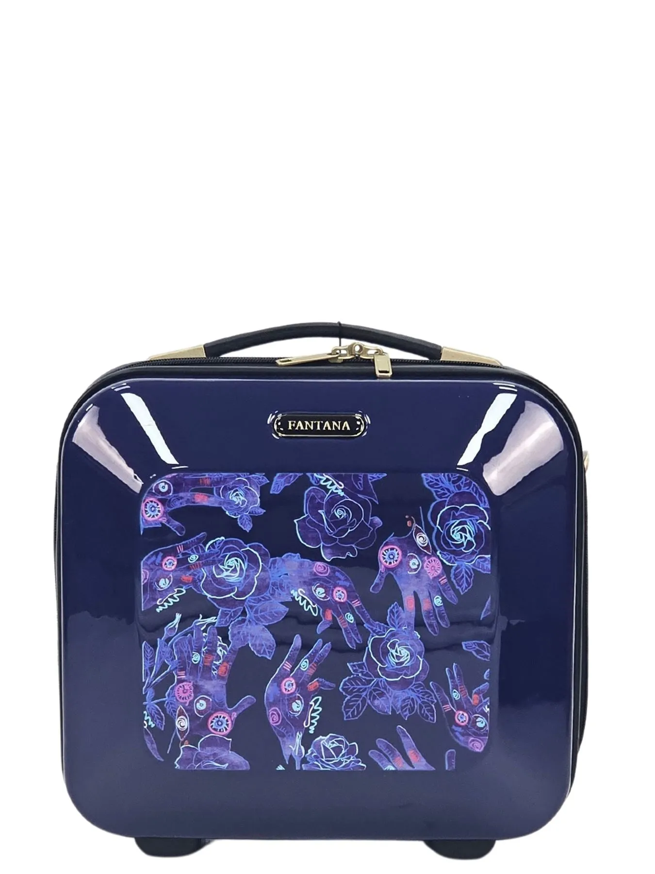 Floral Suitcase 4 Wheel Shiny Hard Case Shell Roller Wheels Cabin Small Medium Large Set Carry On Check In