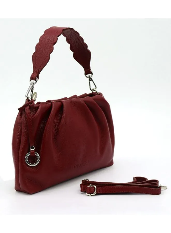 Gai Mattiolo Italian Leather  Handbag with a Detachable Shoulder Strap