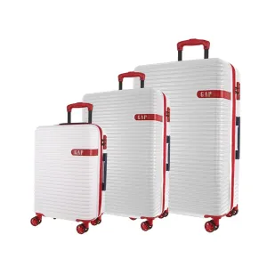 GAP 4 Wheel Hardcase Suitcases Set of 3 - White - Expandable