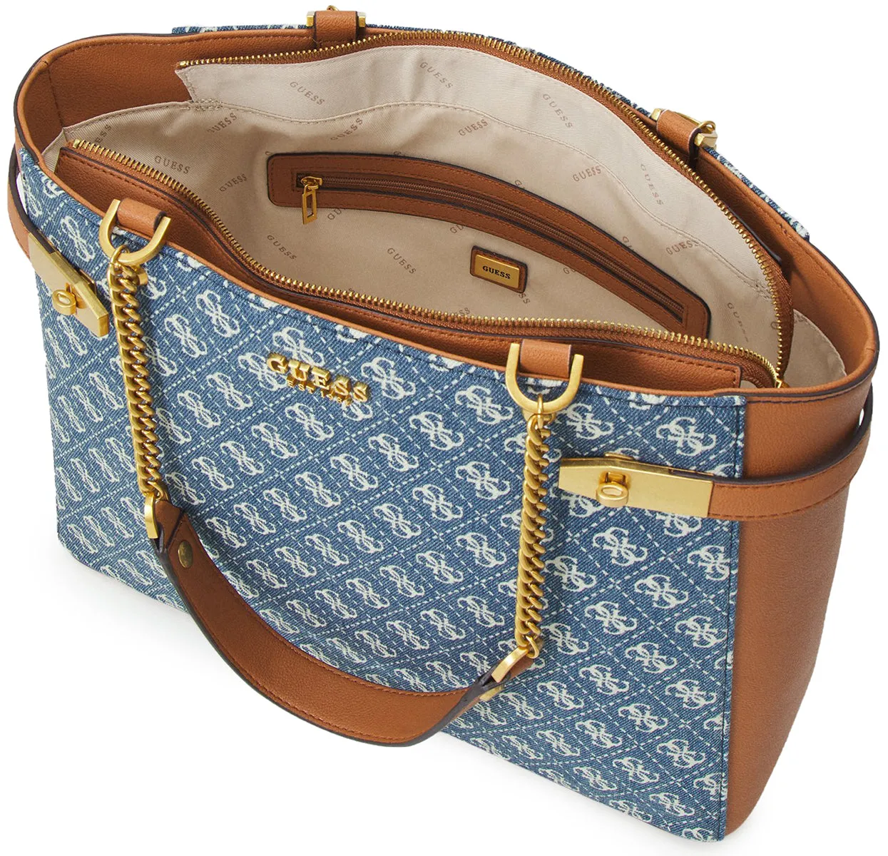 Guess The Zadie Shopper Bag In Denim For Women