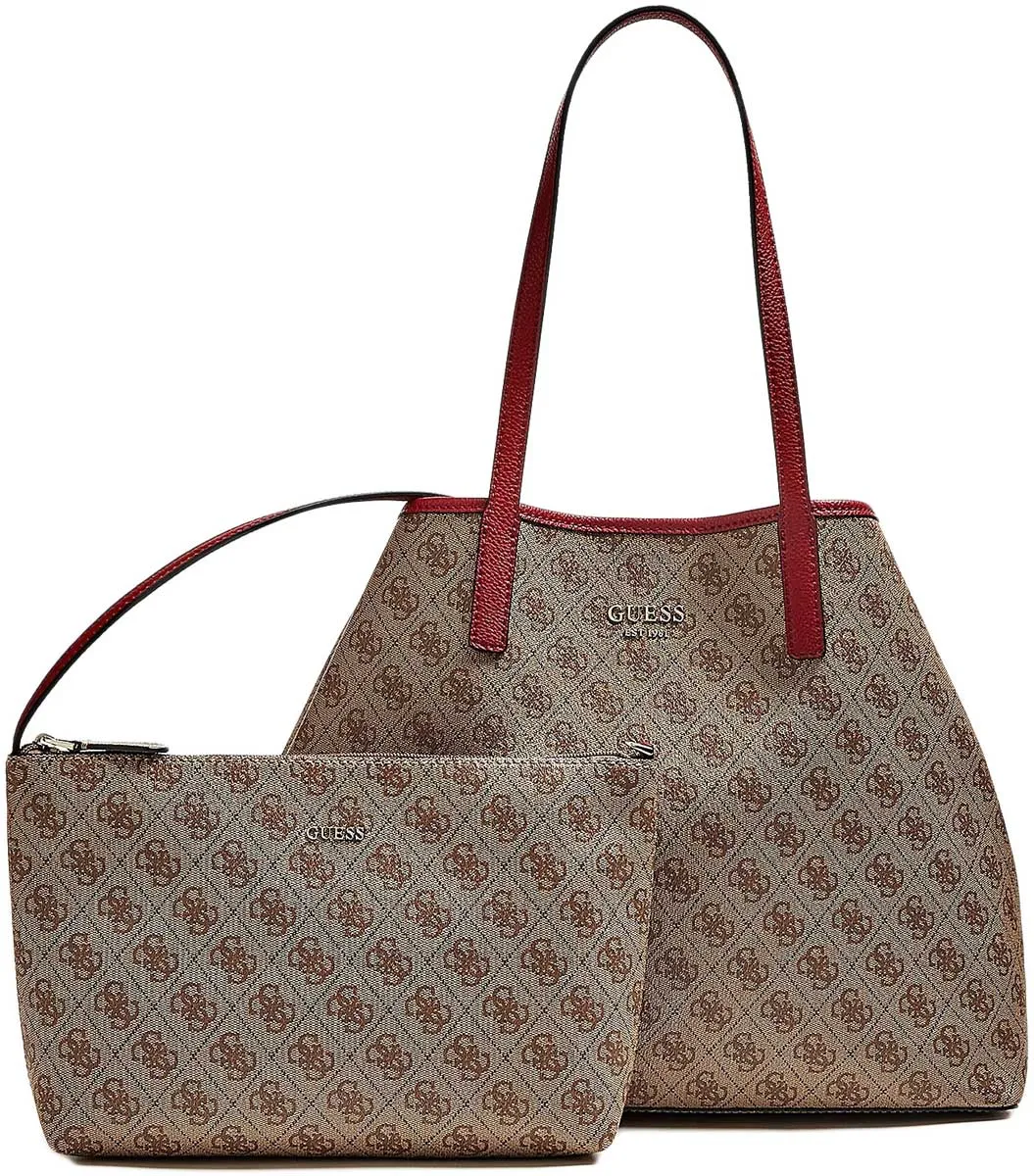 Guess Vikky Women's Tote Bag In Brown