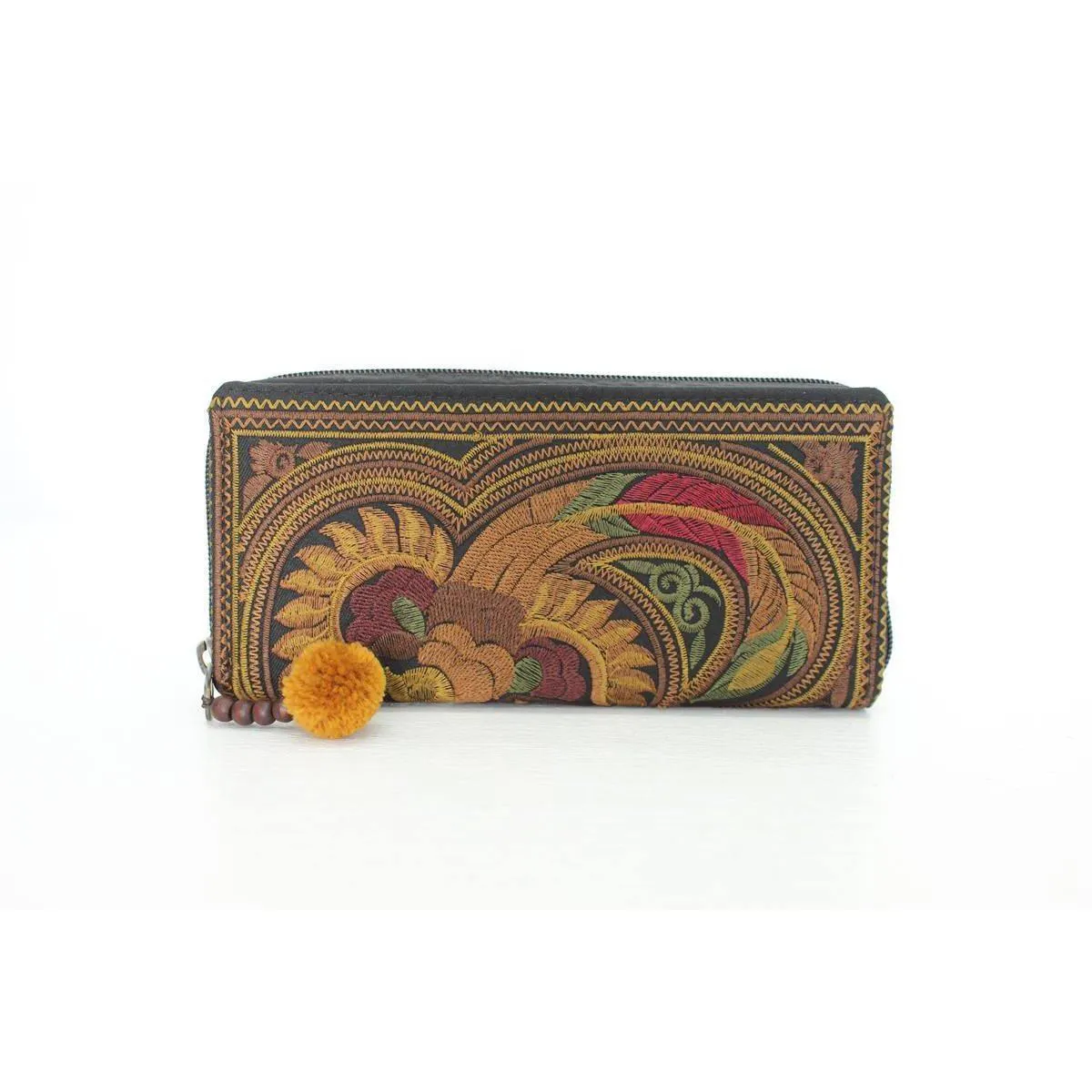 Hmong Flower Embroidered Multi-pocket Wallet - Thailand