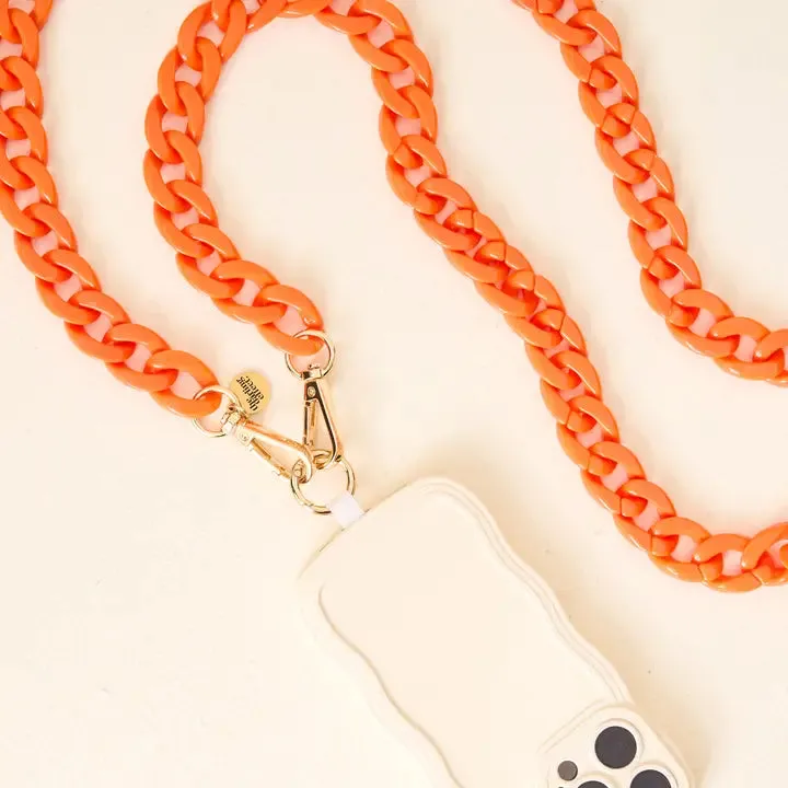 Hold The Phone Crossbody Chain | Orange