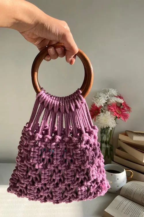 House Of Macrame "On-The-Go" Handbag - Magenta