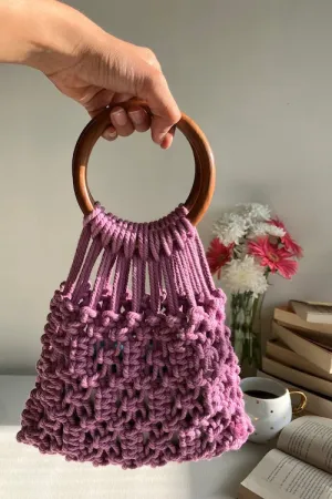 House Of Macrame "On-The-Go" Handbag - Magenta