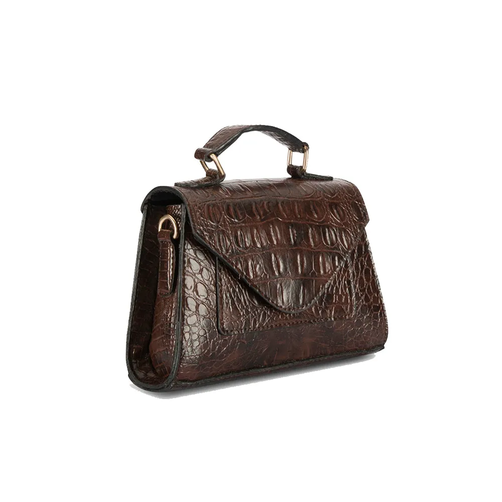 IMARS Stylish Crossbody Rustic Brown For Women & Girls (Sling) Made With Faux Leather