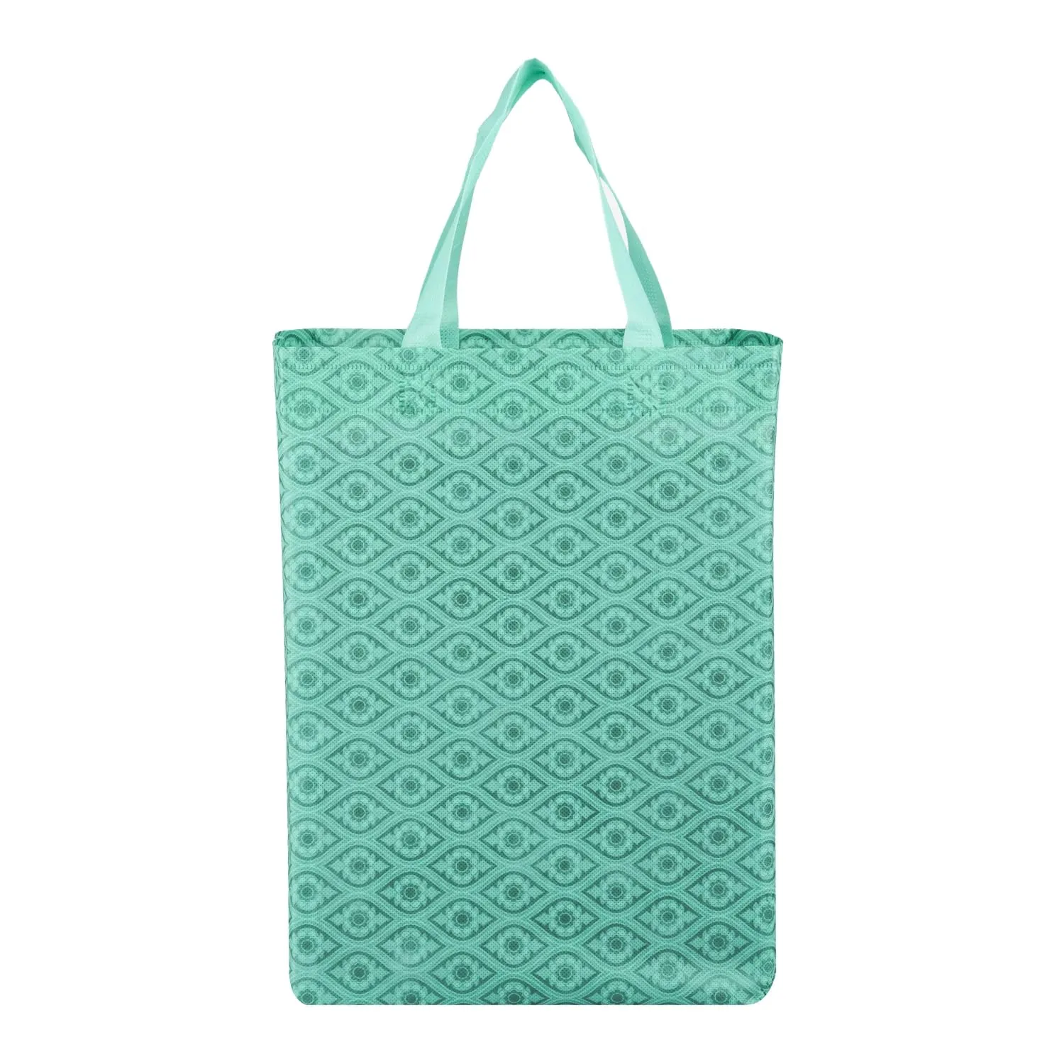 Kuber Industries Shopping Handbag | Grocery Handbag | Shopping Bag | Grocery Shopping Bag | Reusable Shopping Bags | Vegetable Bag | Eye-Print Carry Bag | Pack of 9 | Green