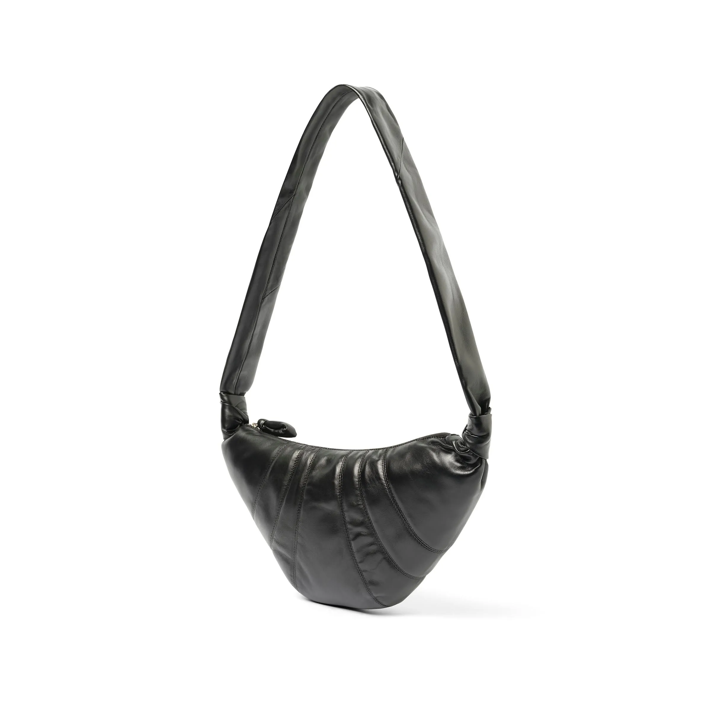 Lambskin Medium Croissant Bag in Black