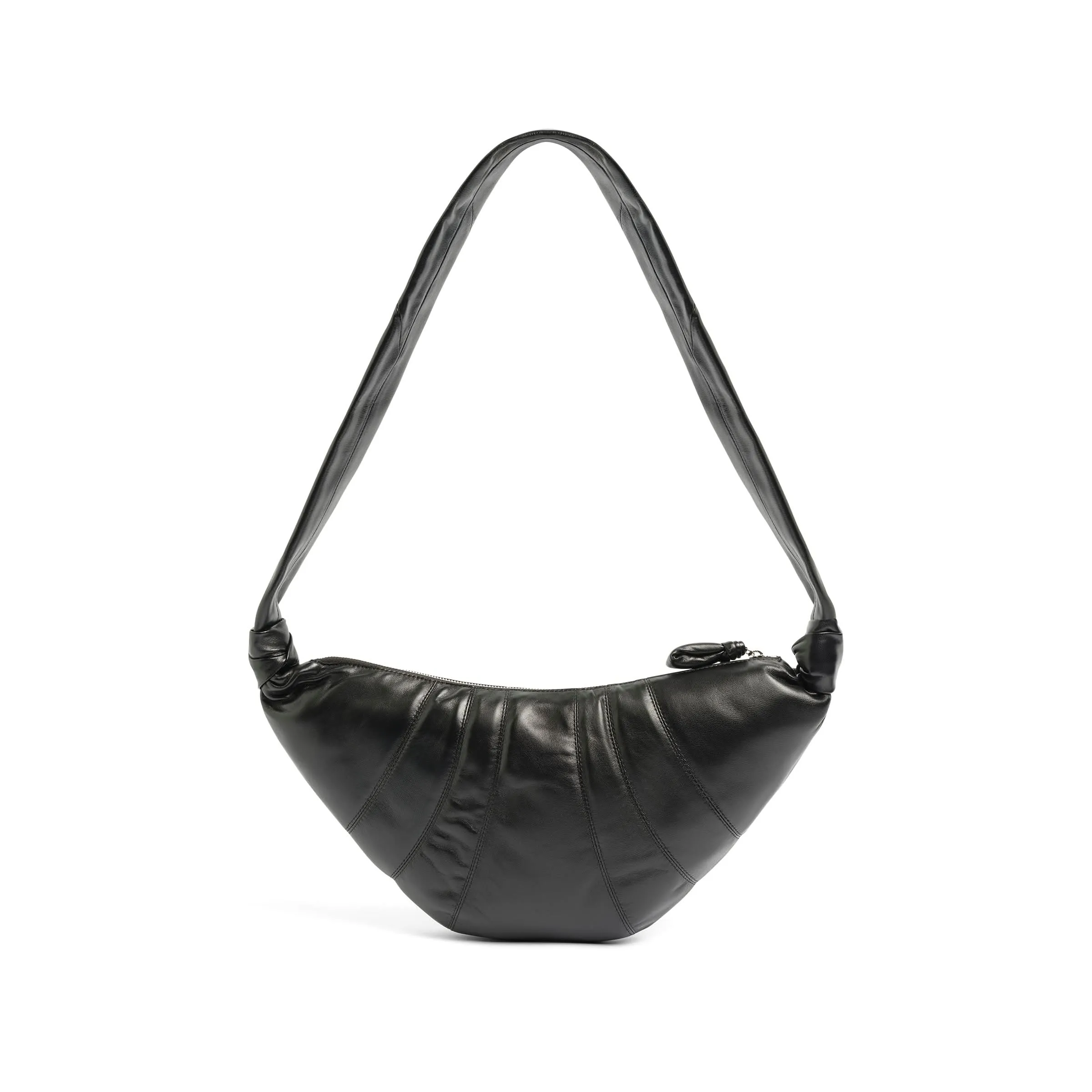 Lambskin Medium Croissant Bag in Black