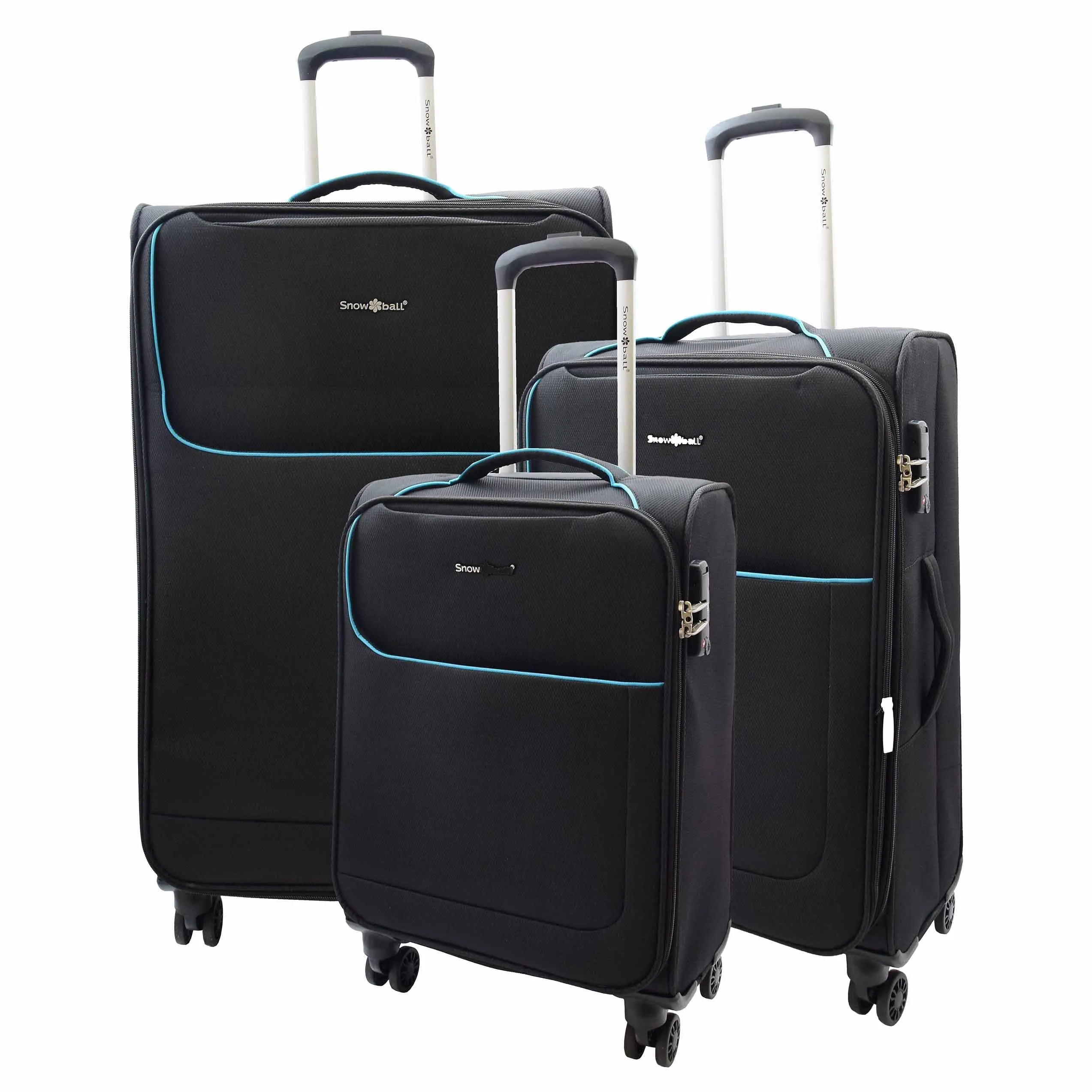 Lightweight 4 Wheels Soft Luggage Expandable TSA Lock Mercury Black