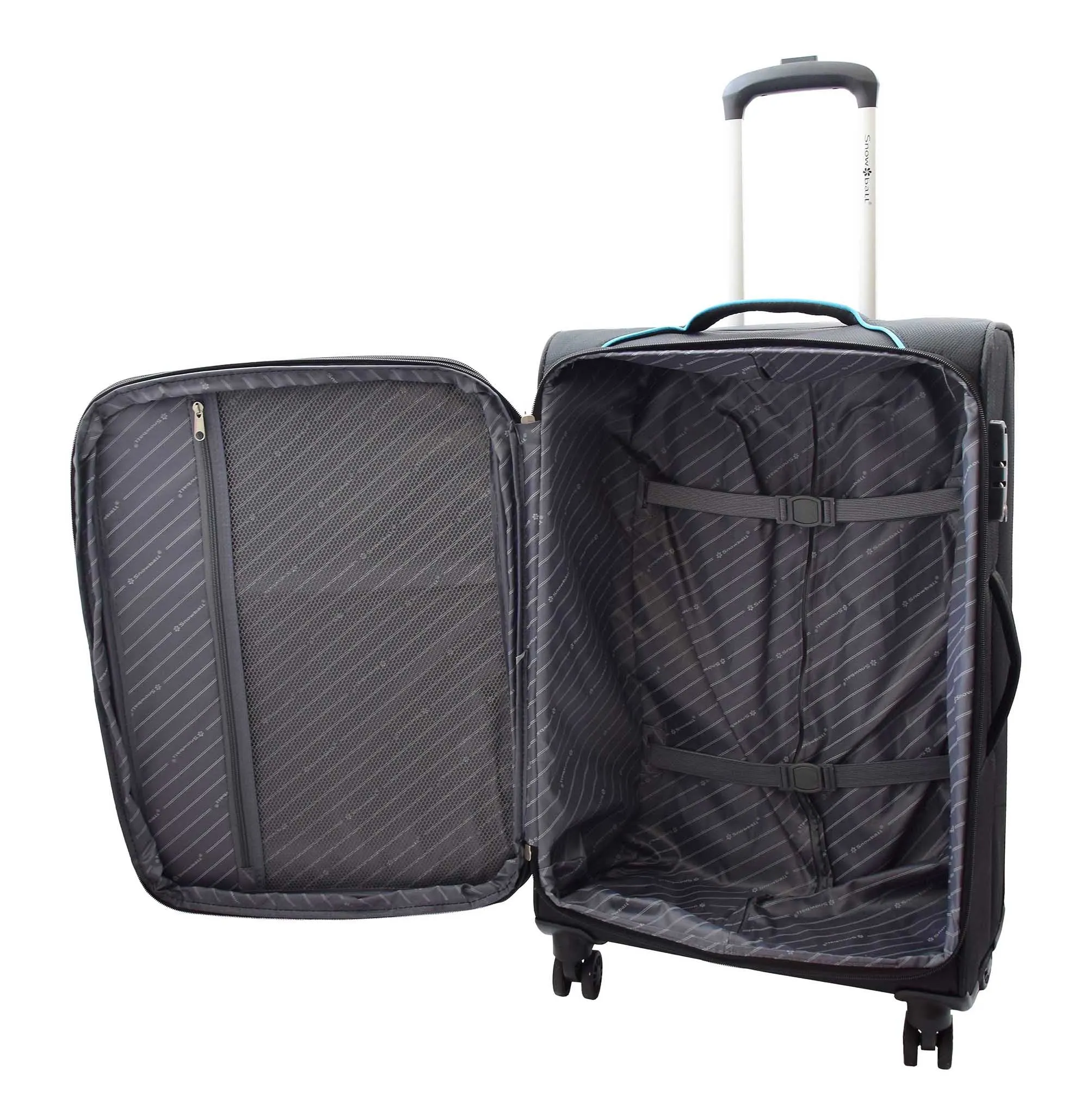 Lightweight 4 Wheels Soft Luggage Expandable TSA Lock Mercury Black