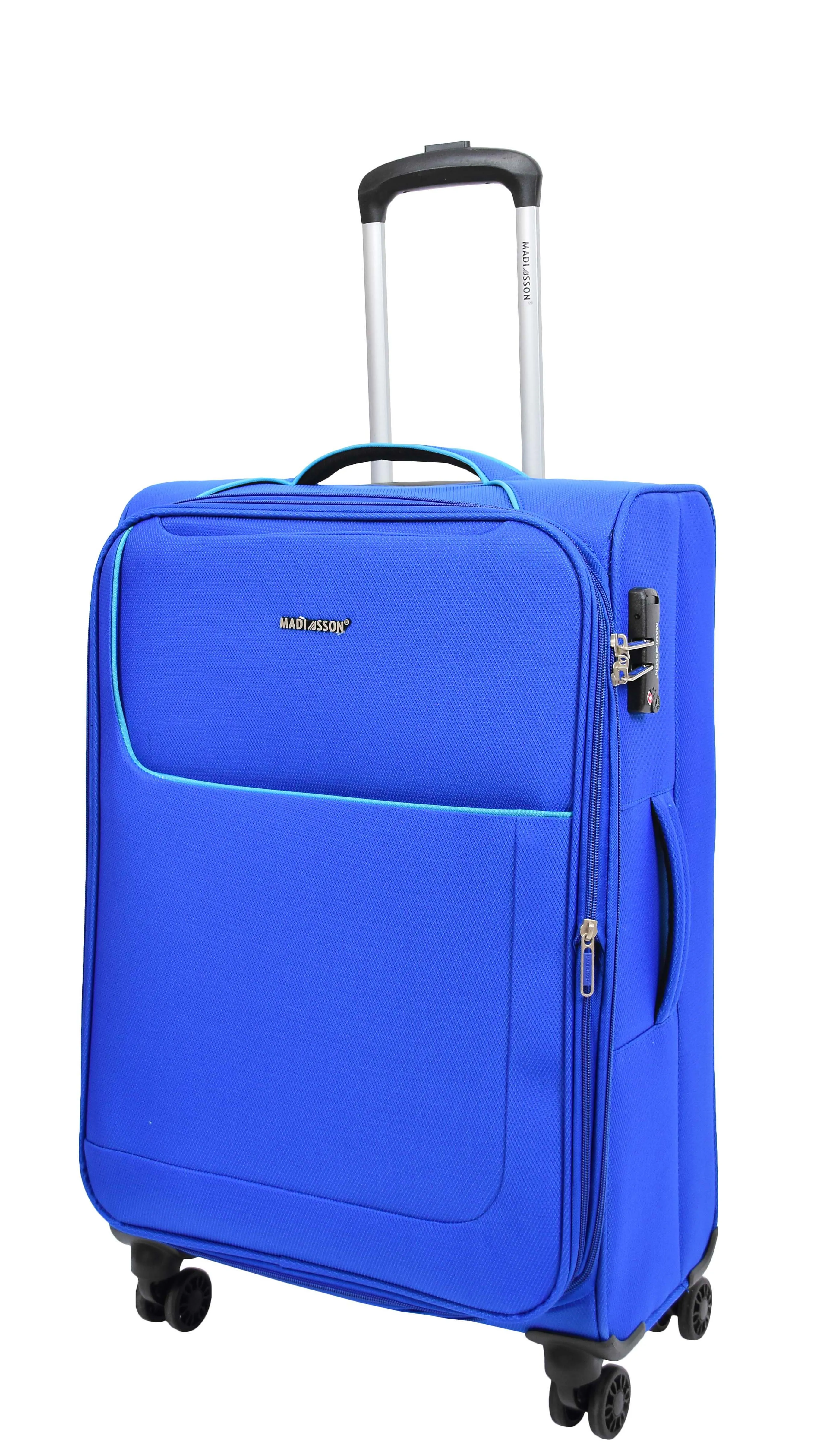 Lightweight 4 Wheels Soft Luggage Expandable TSA Lock Mercury Blue