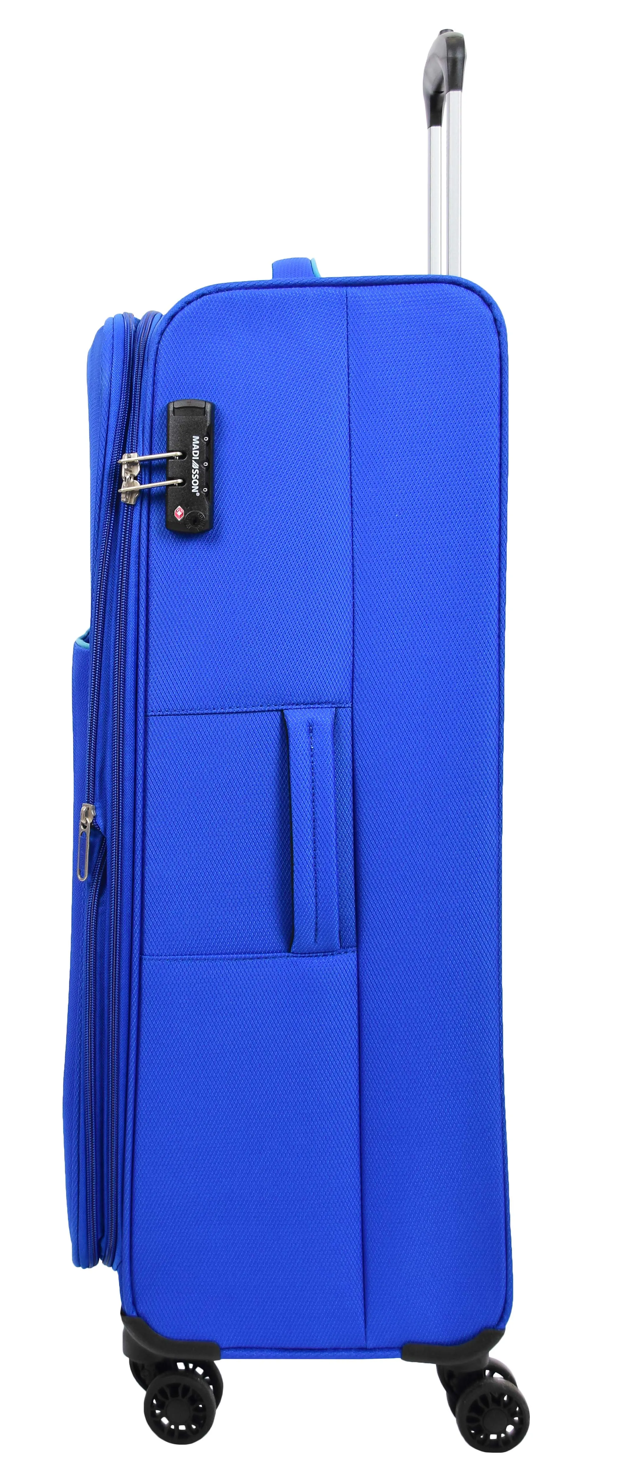 Lightweight 4 Wheels Soft Luggage Expandable TSA Lock Mercury Blue