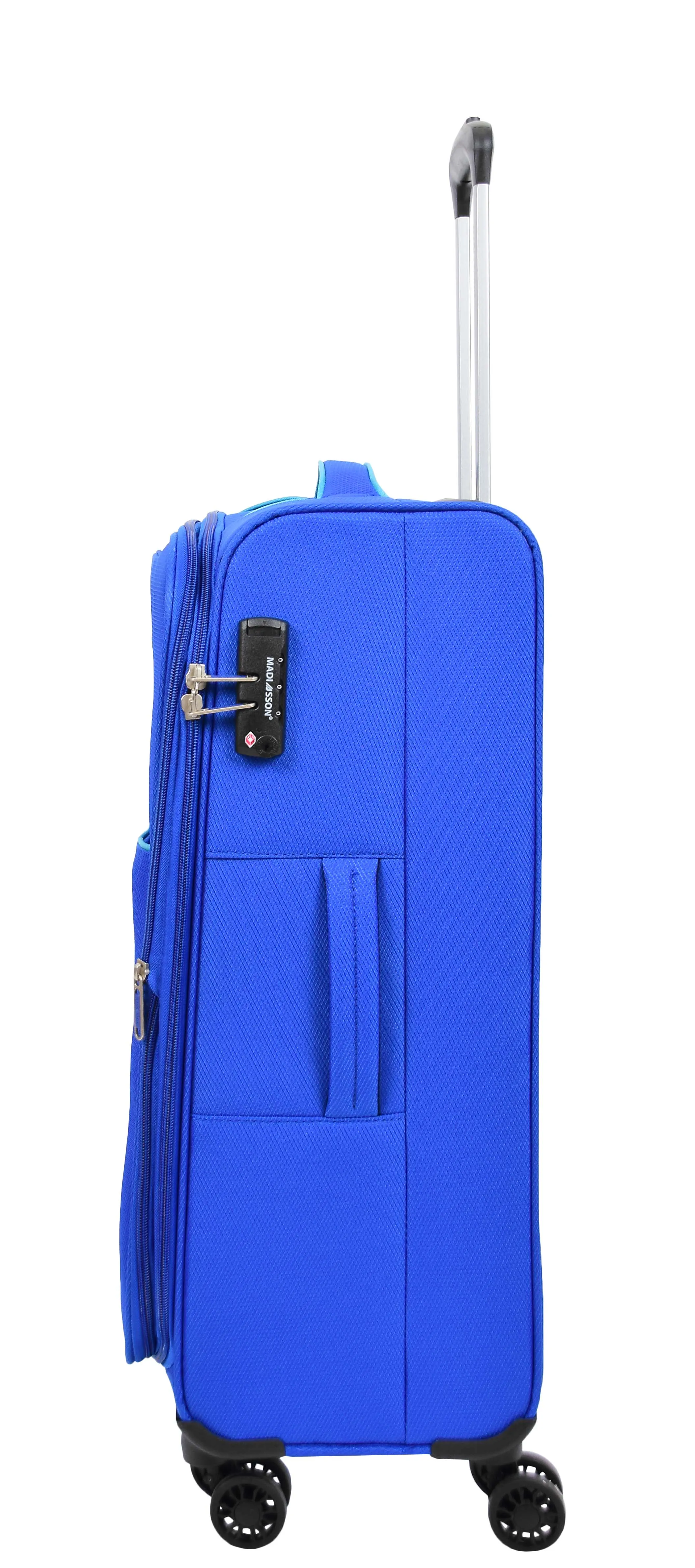 Lightweight 4 Wheels Soft Luggage Expandable TSA Lock Mercury Blue