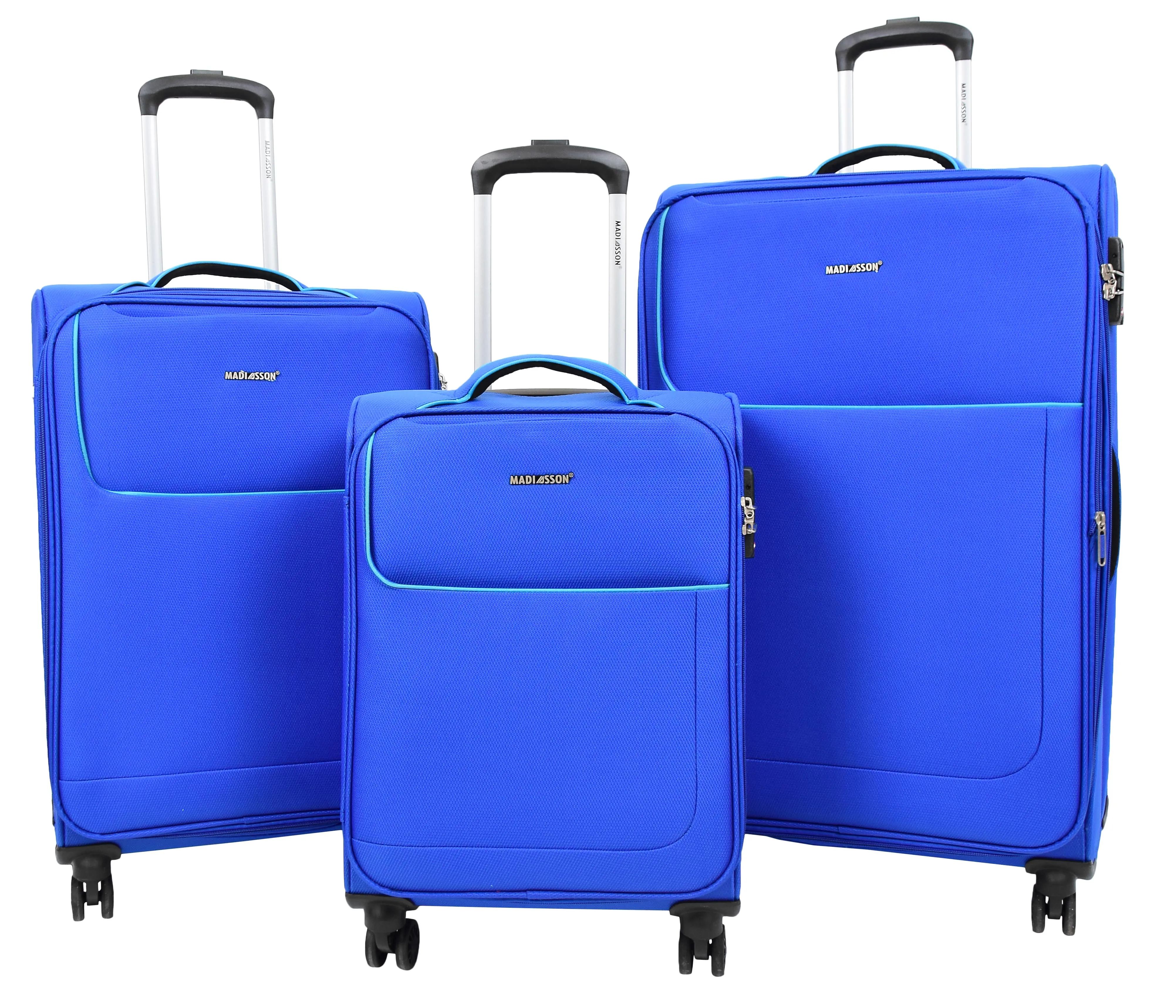 Lightweight 4 Wheels Soft Luggage Expandable TSA Lock Mercury Blue