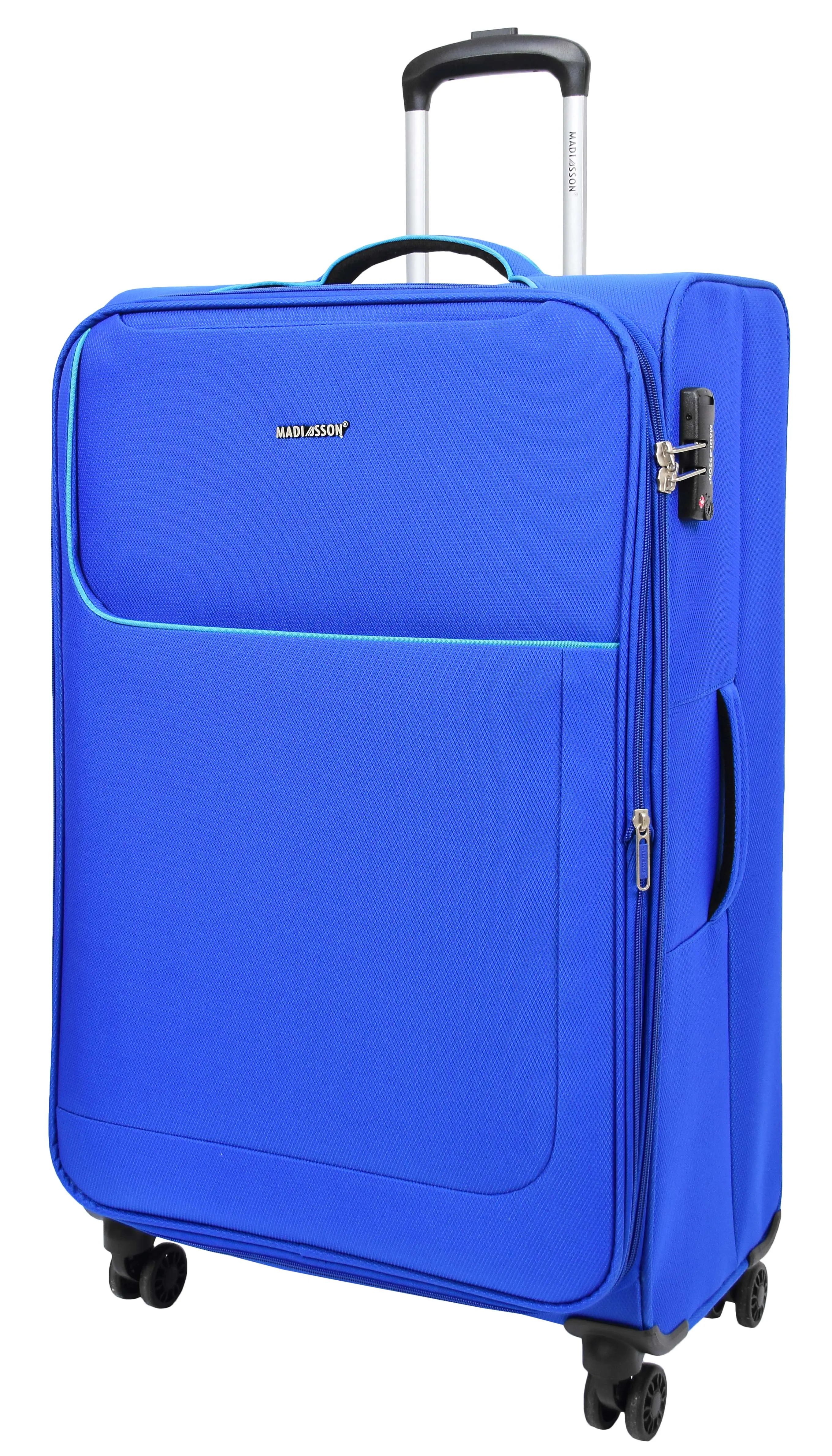 Lightweight 4 Wheels Soft Luggage Expandable TSA Lock Mercury Blue